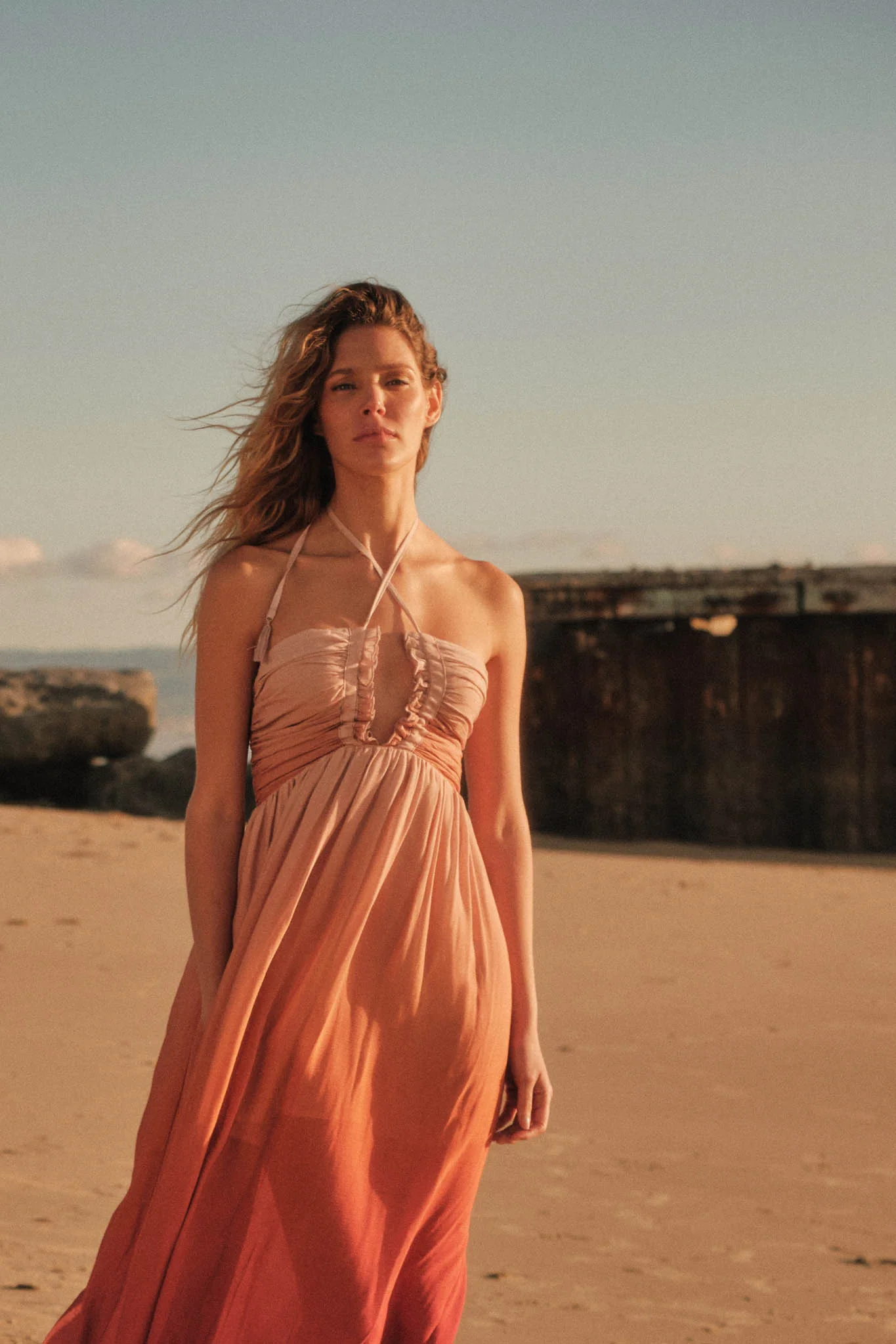 Shades of Summer Ombre Tie-Back Halter Maxi Dress - Image 11