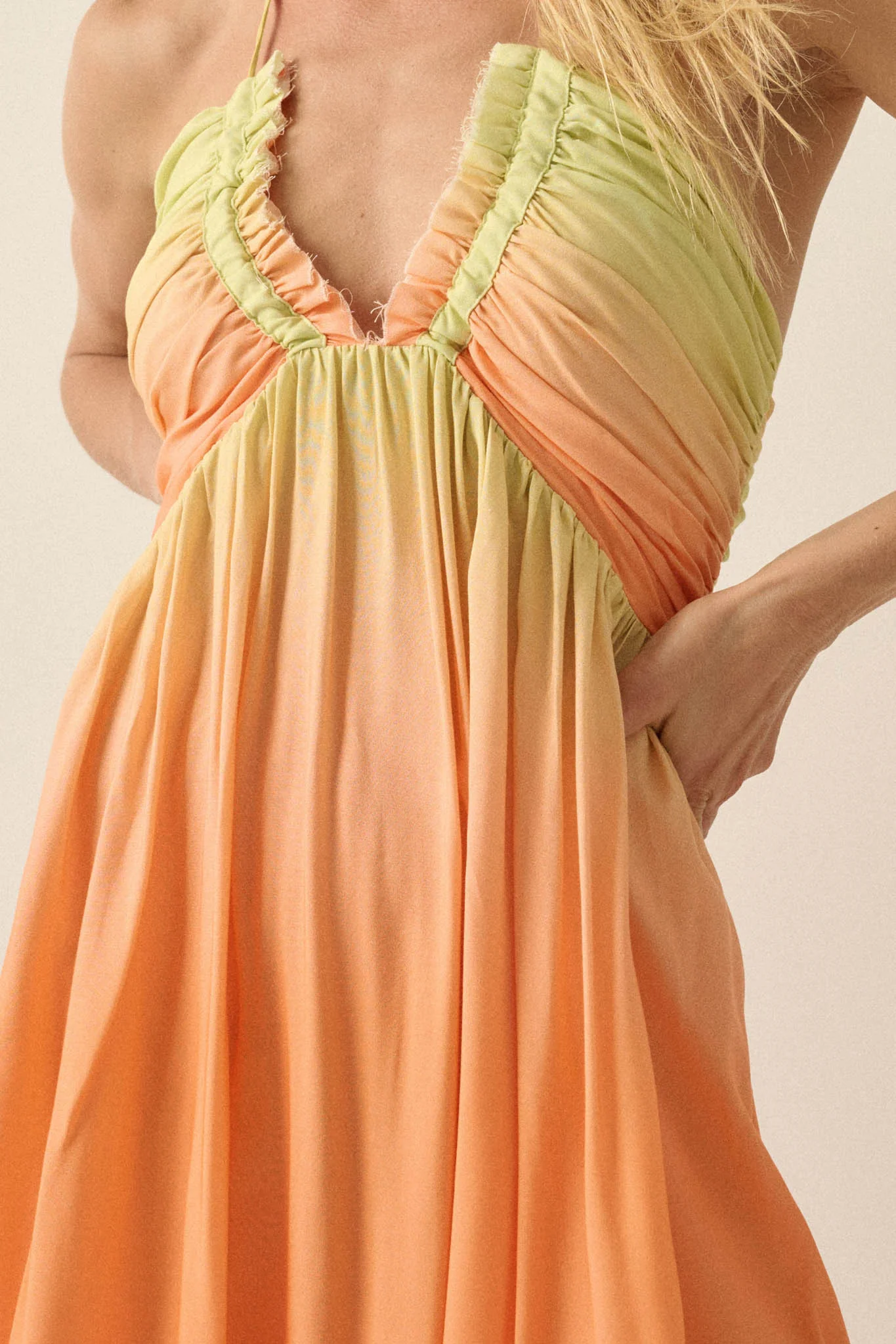 Shades of Summer Ombre Tie-Back Halter Maxi Dress - Image 20
