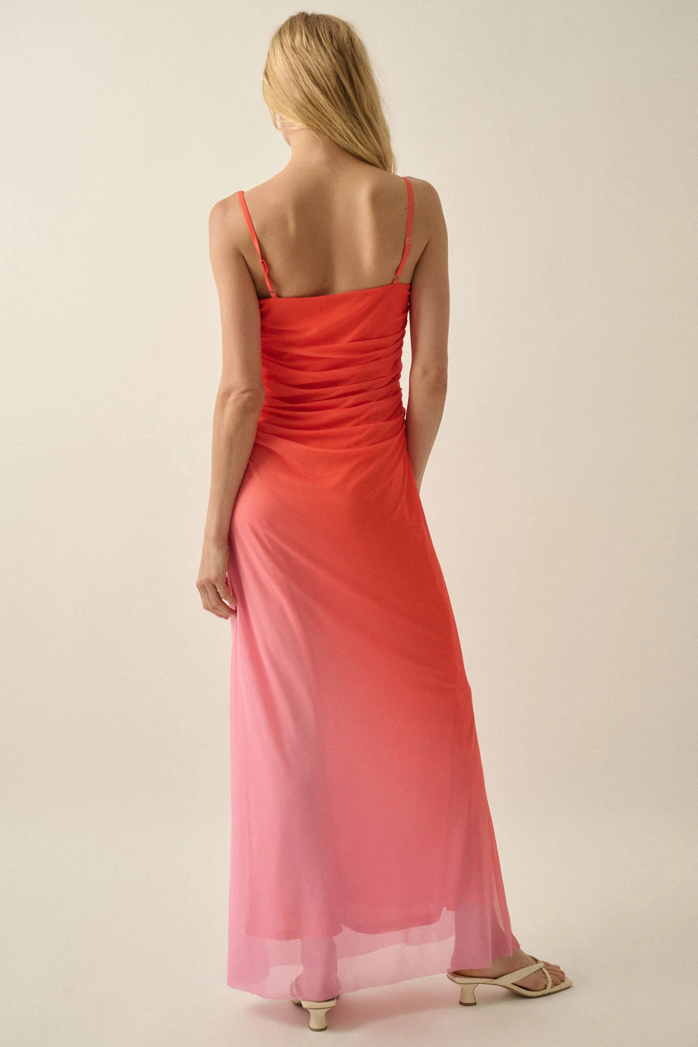 Shades of You Ombre Mesh Ruched Maxi Dress - Image 12