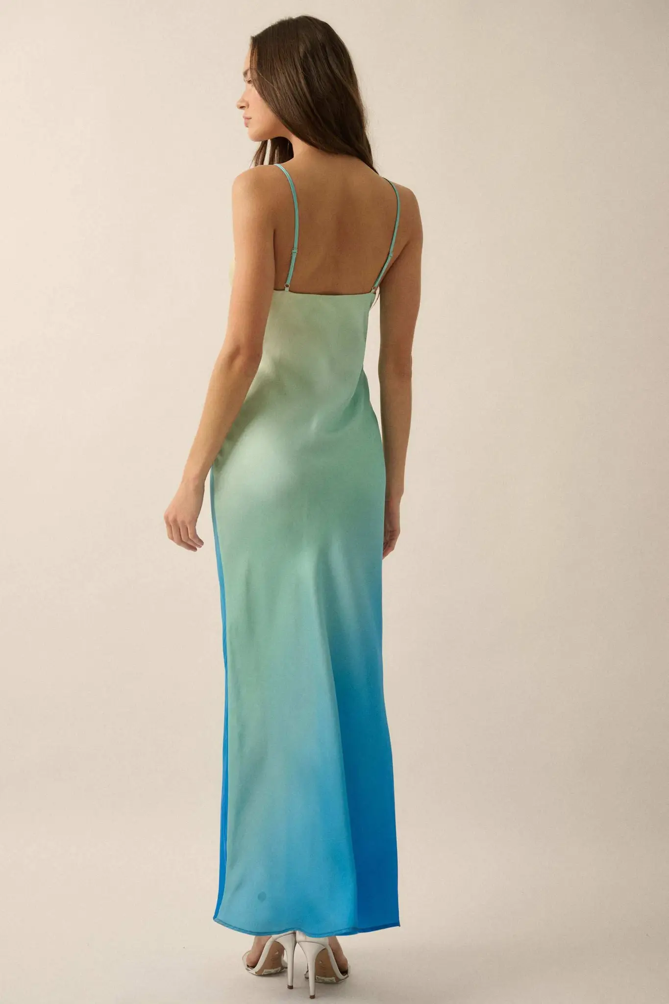 Shady Lady Ombre Satin Column Maxi Dress - Image 9