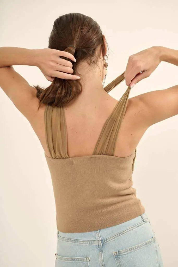 Shaper Fit Cross-Front Rib-Knit Corset Top - Image 12