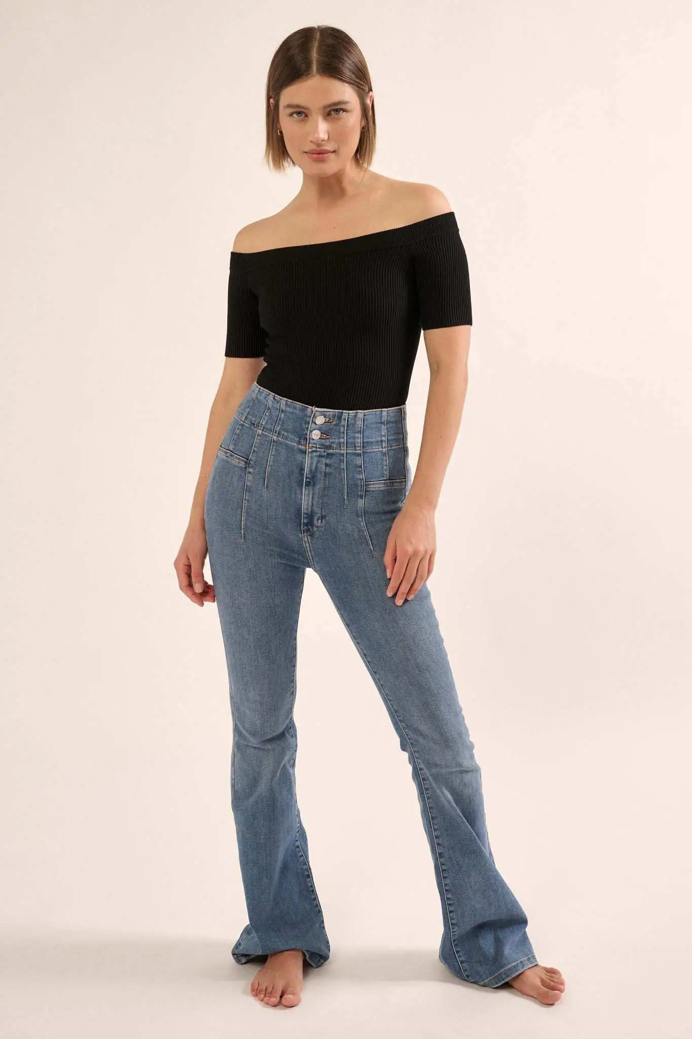 Shaper Fit Off-Shoulder Rib-Knit Bodysuit - Image 10