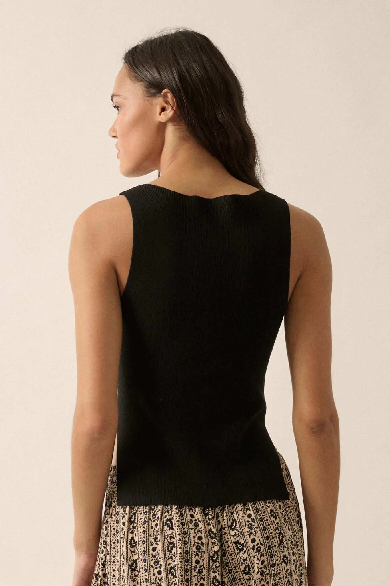 Shaper Fit Rib-Knit Boatneck Sleeveless Shift Top - Image 15