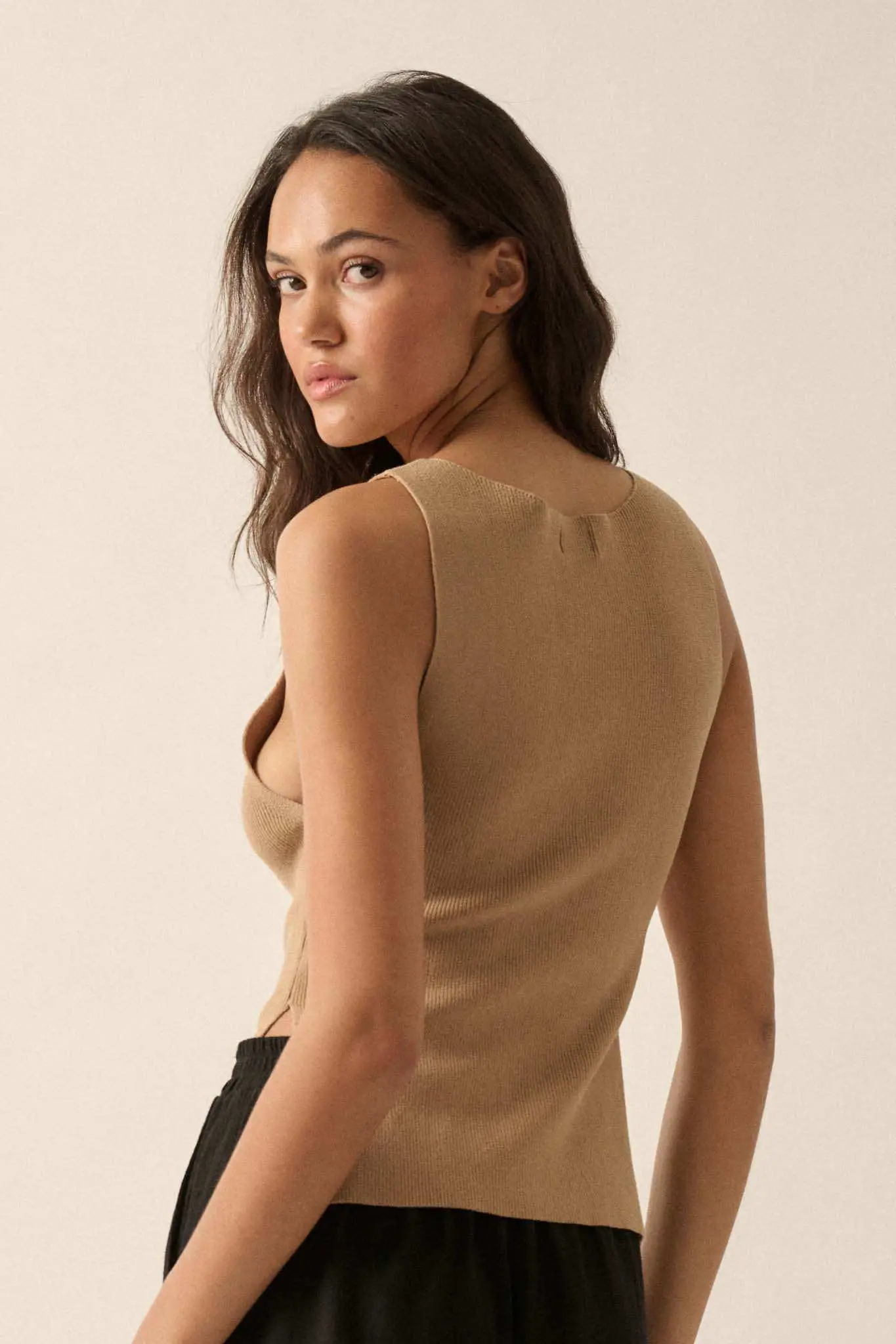 Shaper Fit Rib-Knit Boatneck Sleeveless Shift Top - Image 2