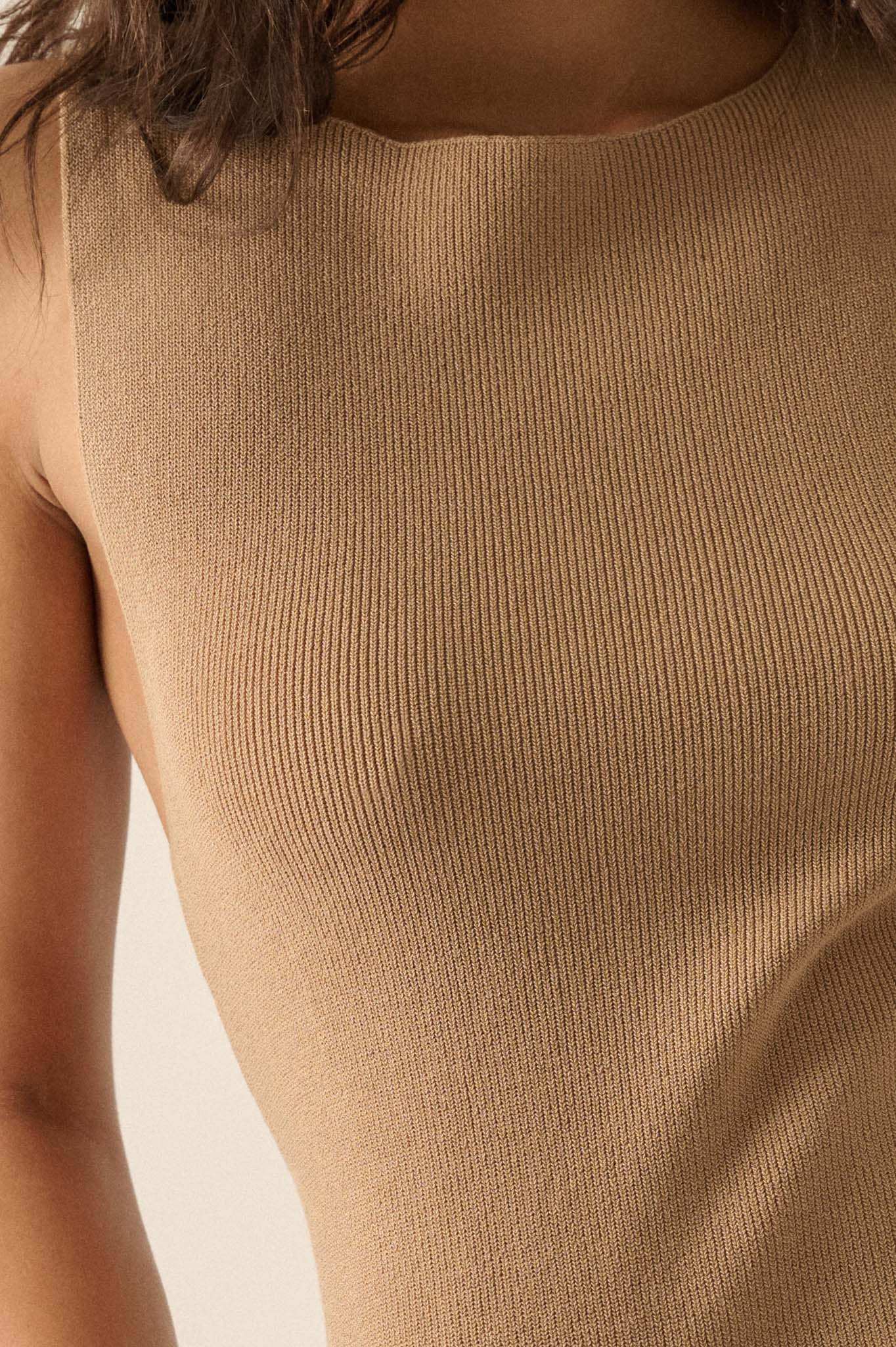 Shaper Fit Rib-Knit Boatneck Sleeveless Shift Top - Image 4