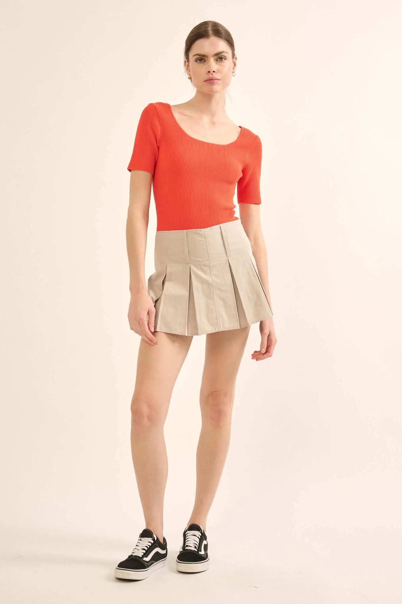 Shaper Fit Scoopneck Rib-Knit Short-Sleeve Bodysuit - Image 11