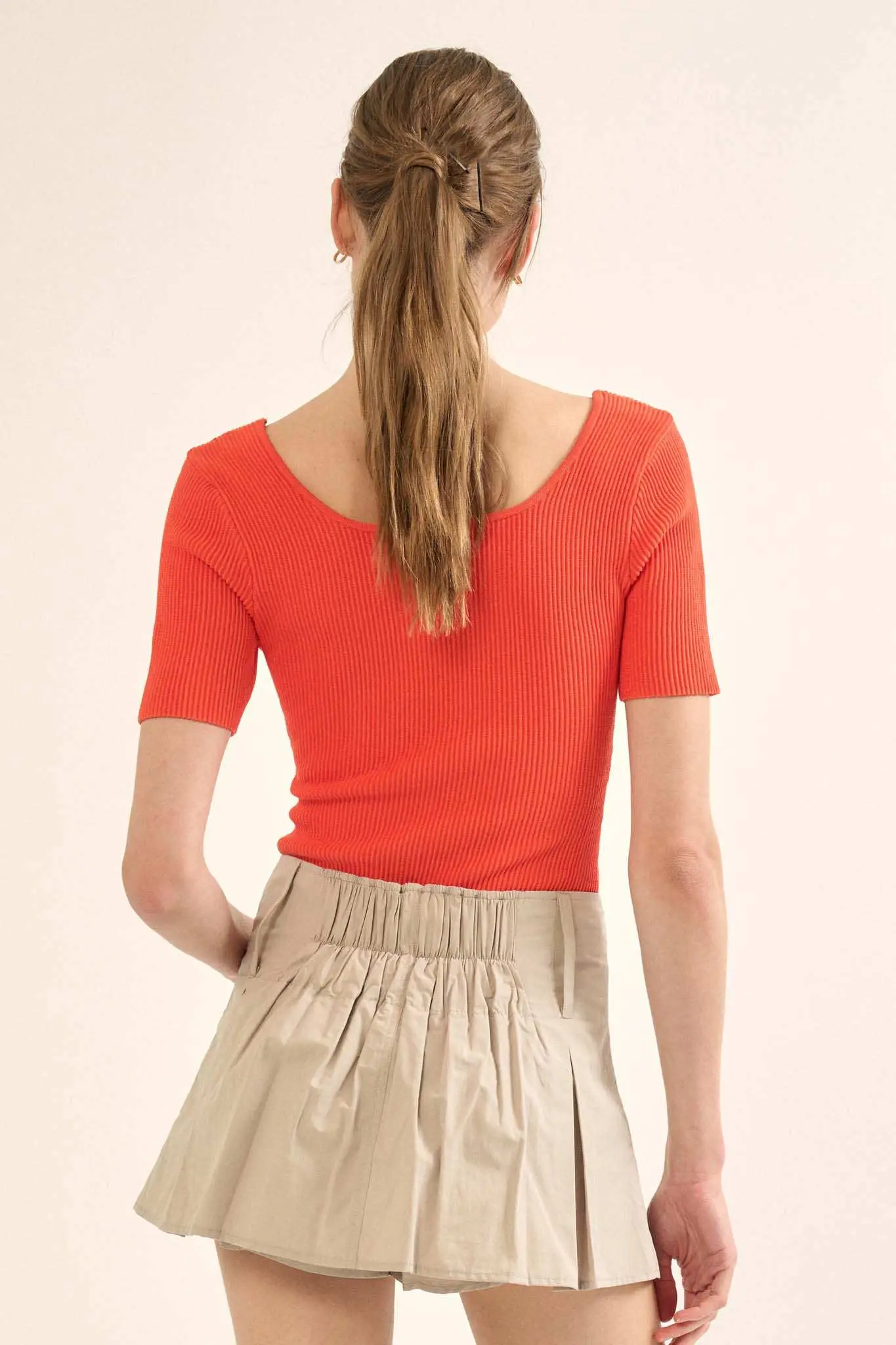 Shaper Fit Scoopneck Rib-Knit Short-Sleeve Bodysuit - Image 13