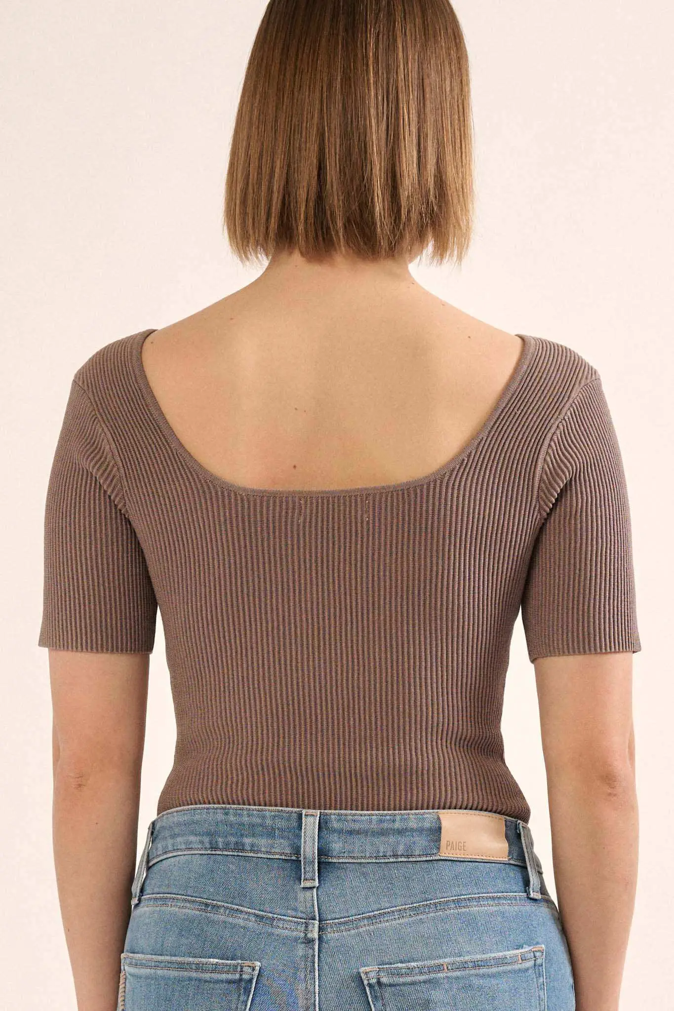 Shaper Fit Scoopneck Rib-Knit Short-Sleeve Bodysuit - Image 17