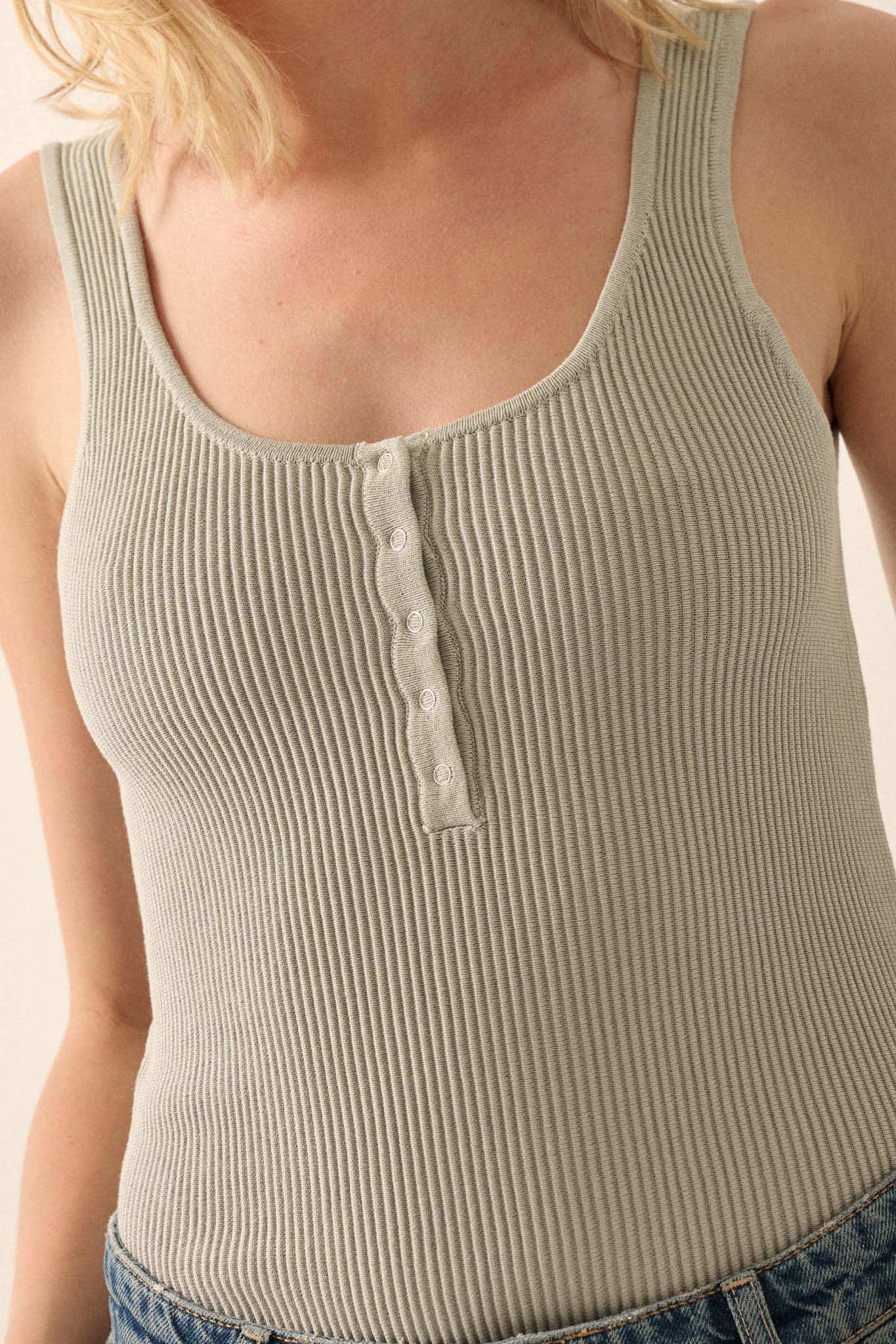 Shaper Fit Scoopneck Rib-Knit Tank Bodysuit - Image 7