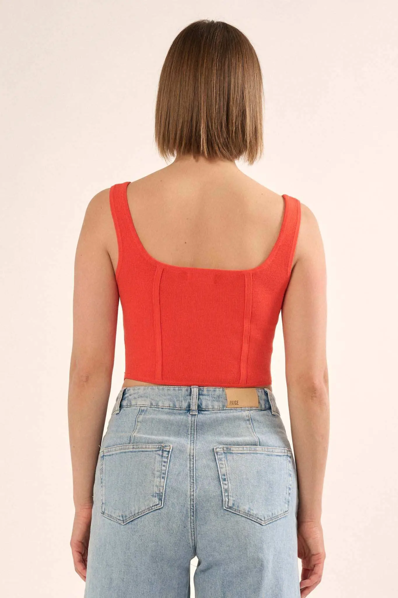 Shaper Fit Square Neck Rib-Knit Corset Tank Top - Image 17