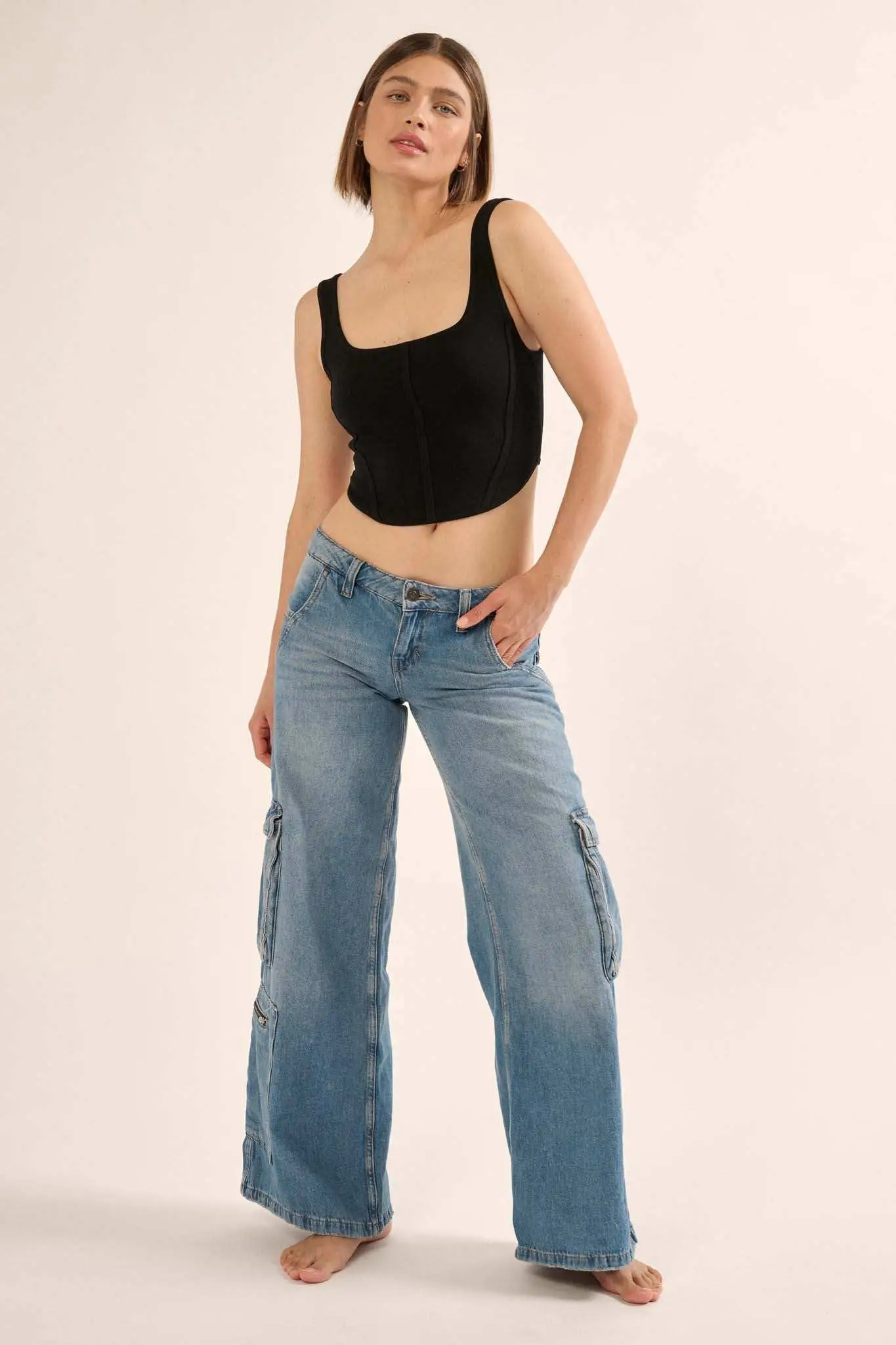 Shaper Fit Square Neck Rib-Knit Corset Tank Top - Image 21