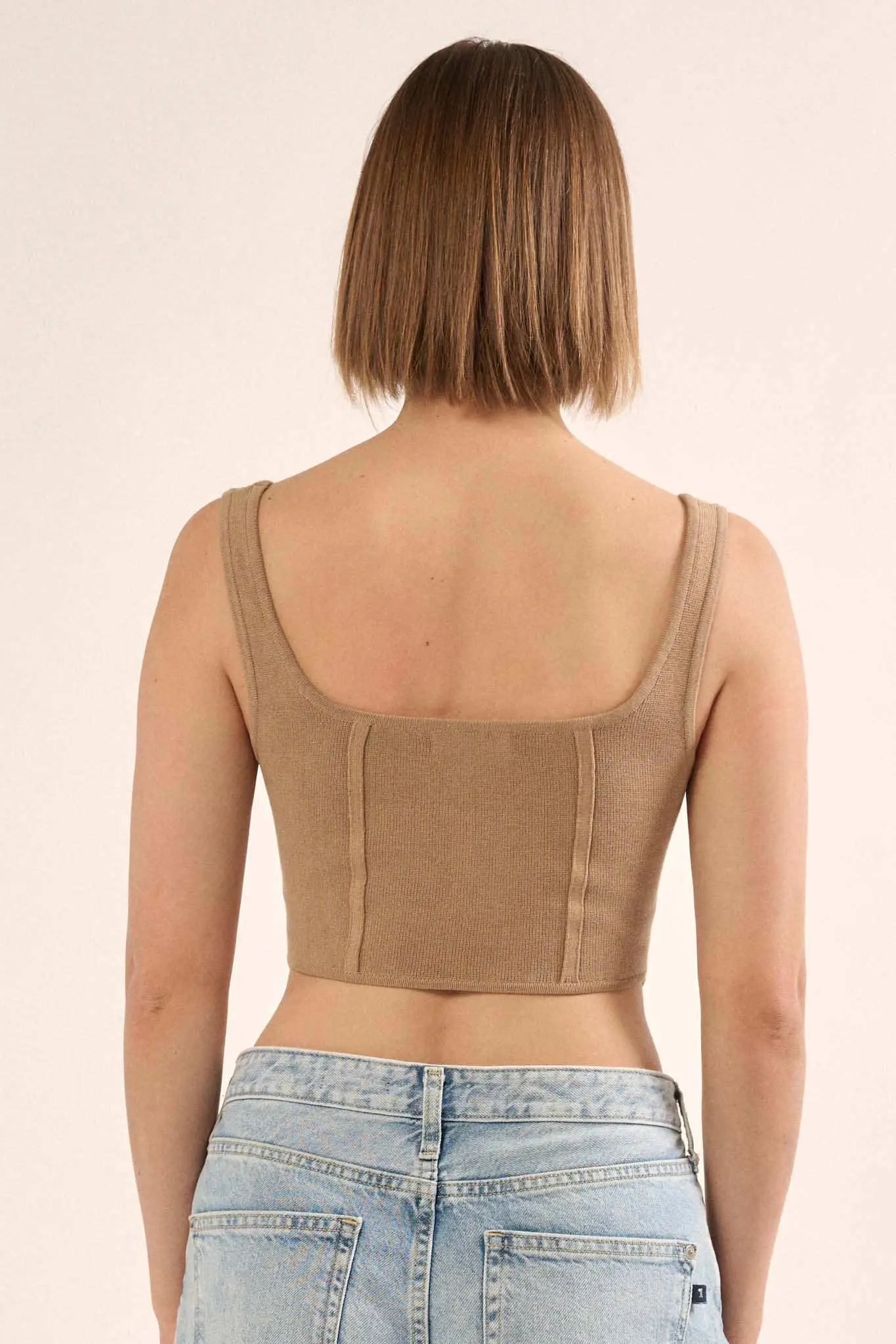 Shaper Fit Square Neck Rib-Knit Corset Tank Top - Image 27