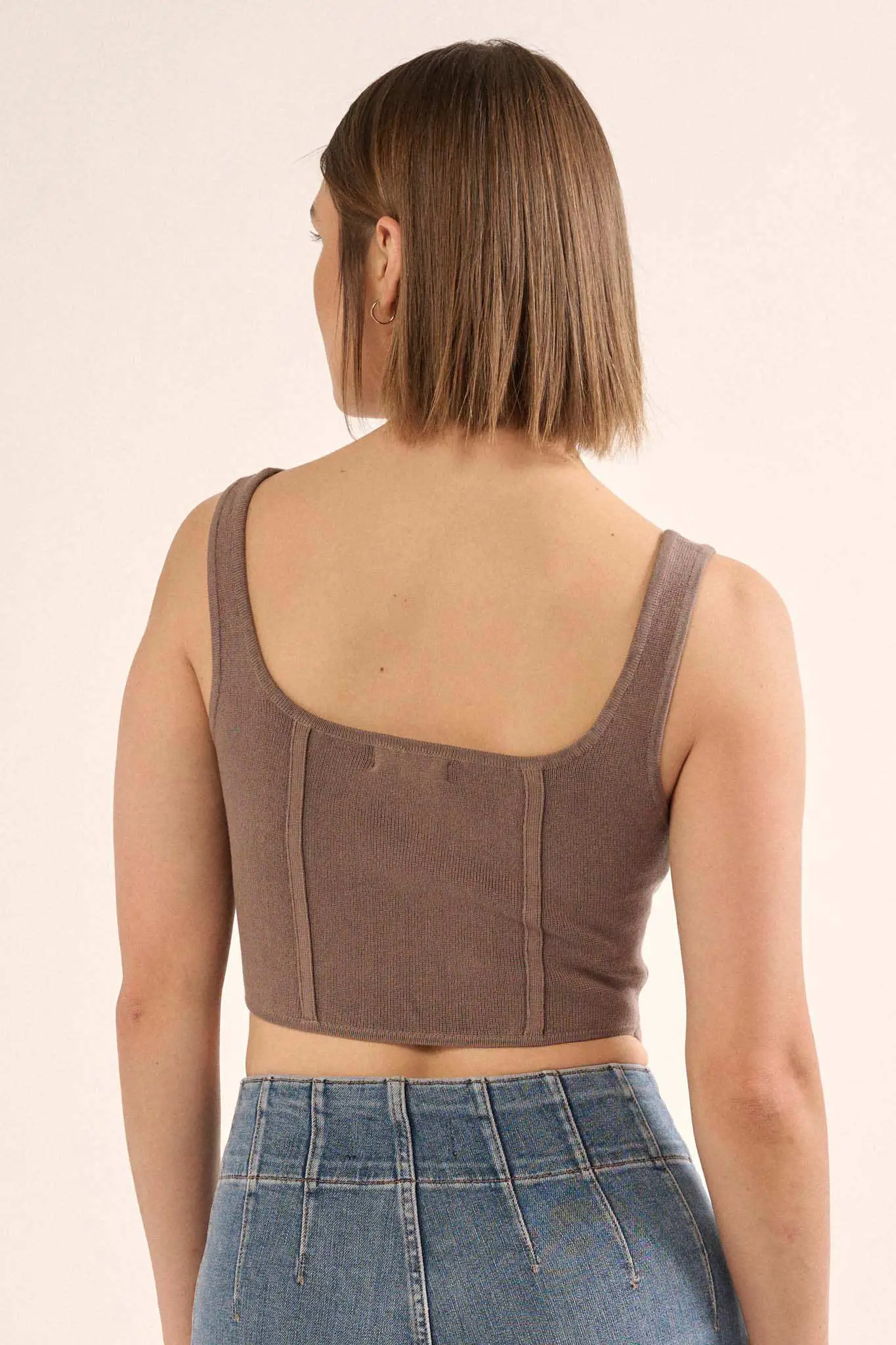 Shaper Fit Square Neck Rib-Knit Corset Tank Top - Image 43