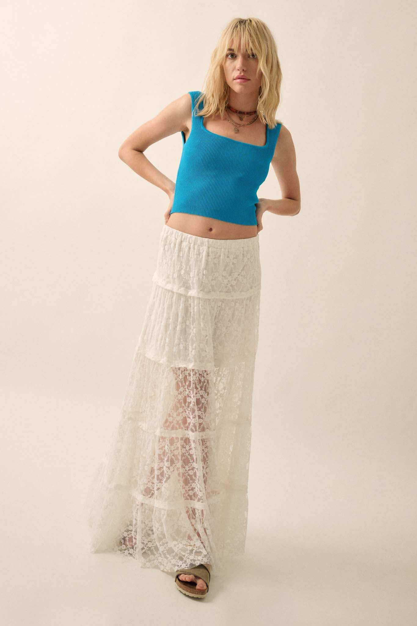 Shaper Fit Square Neck Rib-Knit Tank Top - Image 11