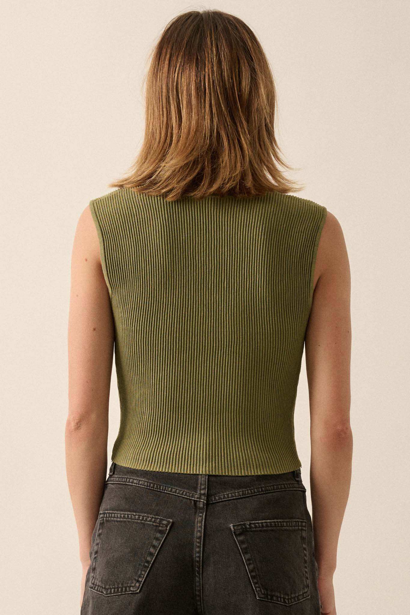 Shaper Fit Square Neck Rib-Knit Tank Top - Image 18