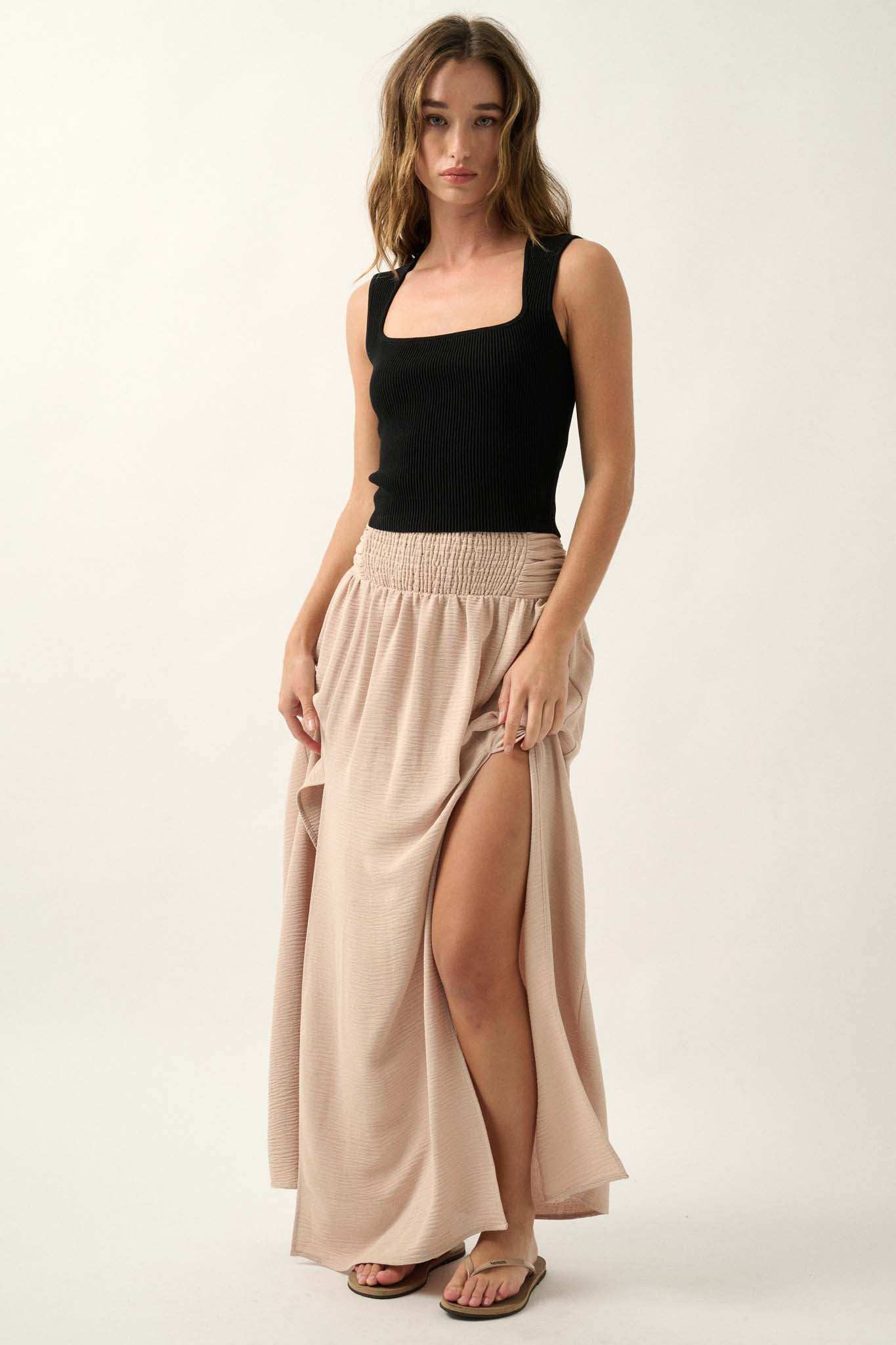 Shaper Fit Square Neck Rib-Knit Tank Top - Image 40