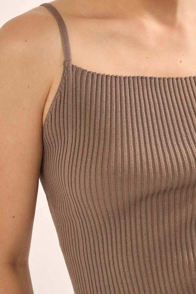 Shaper Fit Straight Neck Rib-Knit Cami Top - Image 12