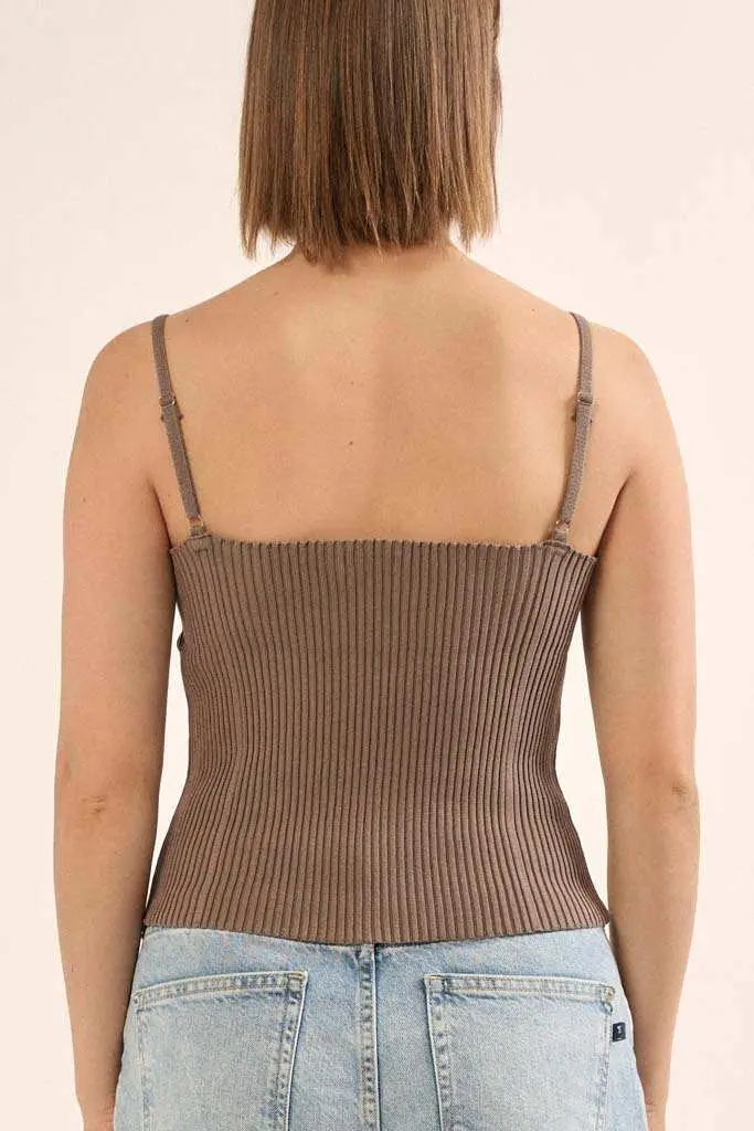 Shaper Fit Straight Neck Rib-Knit Cami Top - Image 15