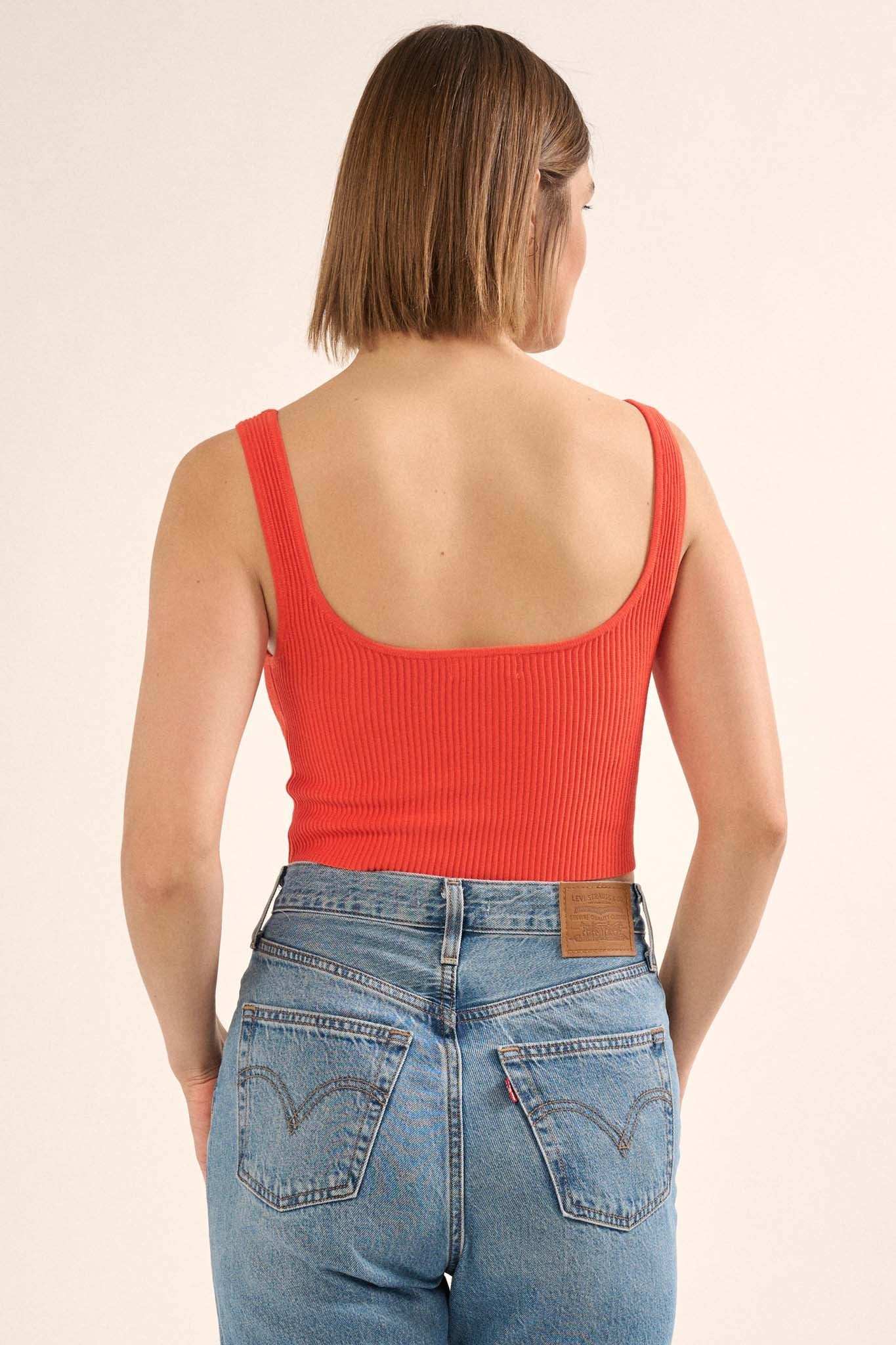 Shaper Fit Sweetheart Rib-Knit Tank Top - Image 12