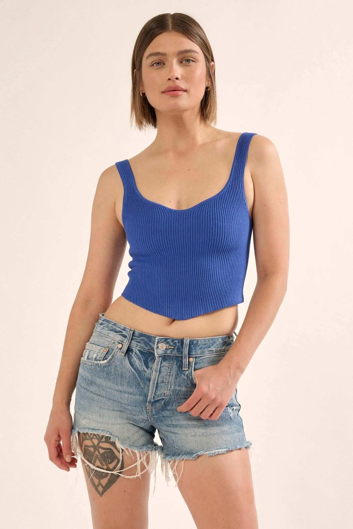 Shaper Fit Sweetheart Rib-Knit Tank Top - Image 23