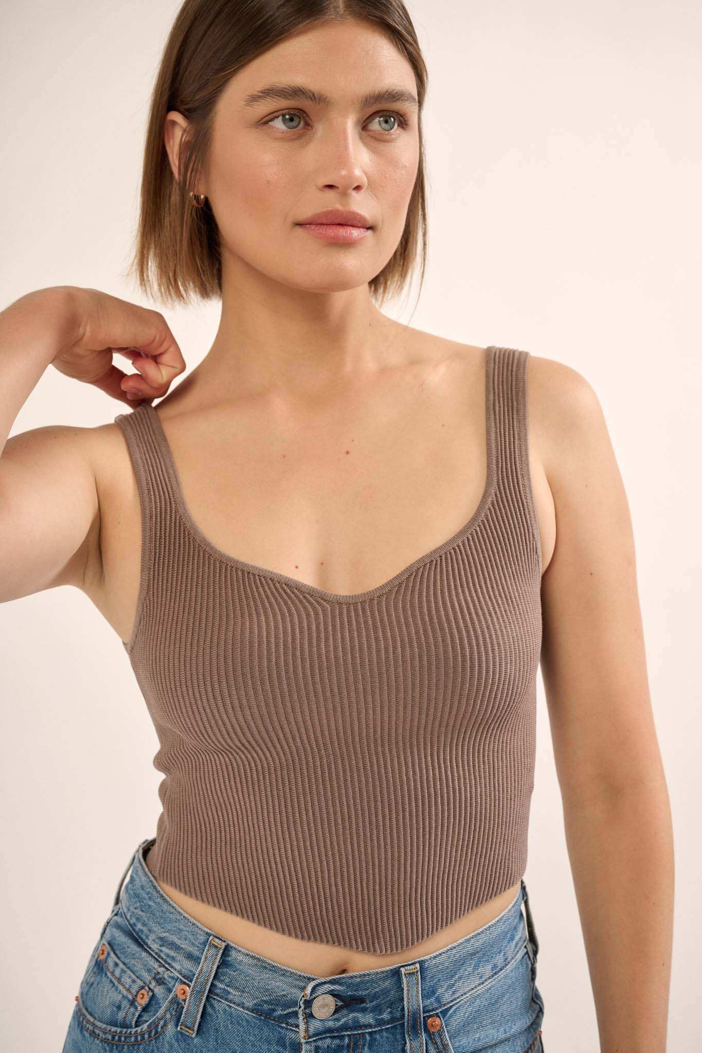 Shaper Fit Sweetheart Rib-Knit Tank Top - Image 31