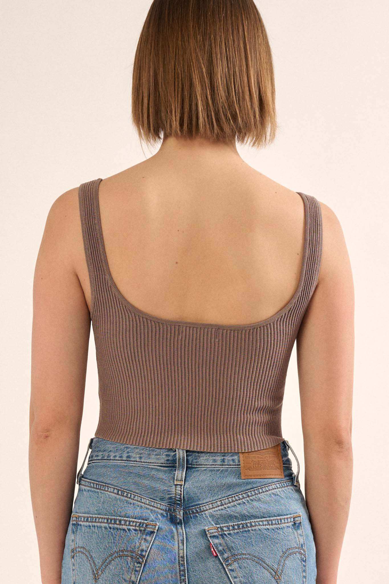 Shaper Fit Sweetheart Rib-Knit Tank Top - Image 32