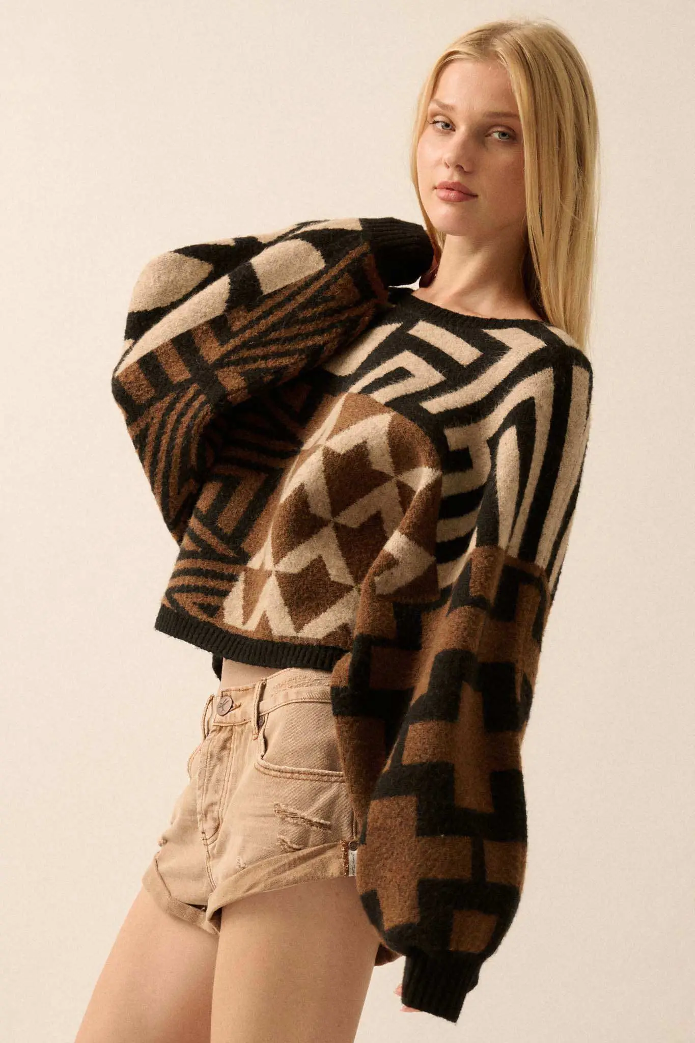Shaping Up Multicolor Geometric Sweater - Image 11