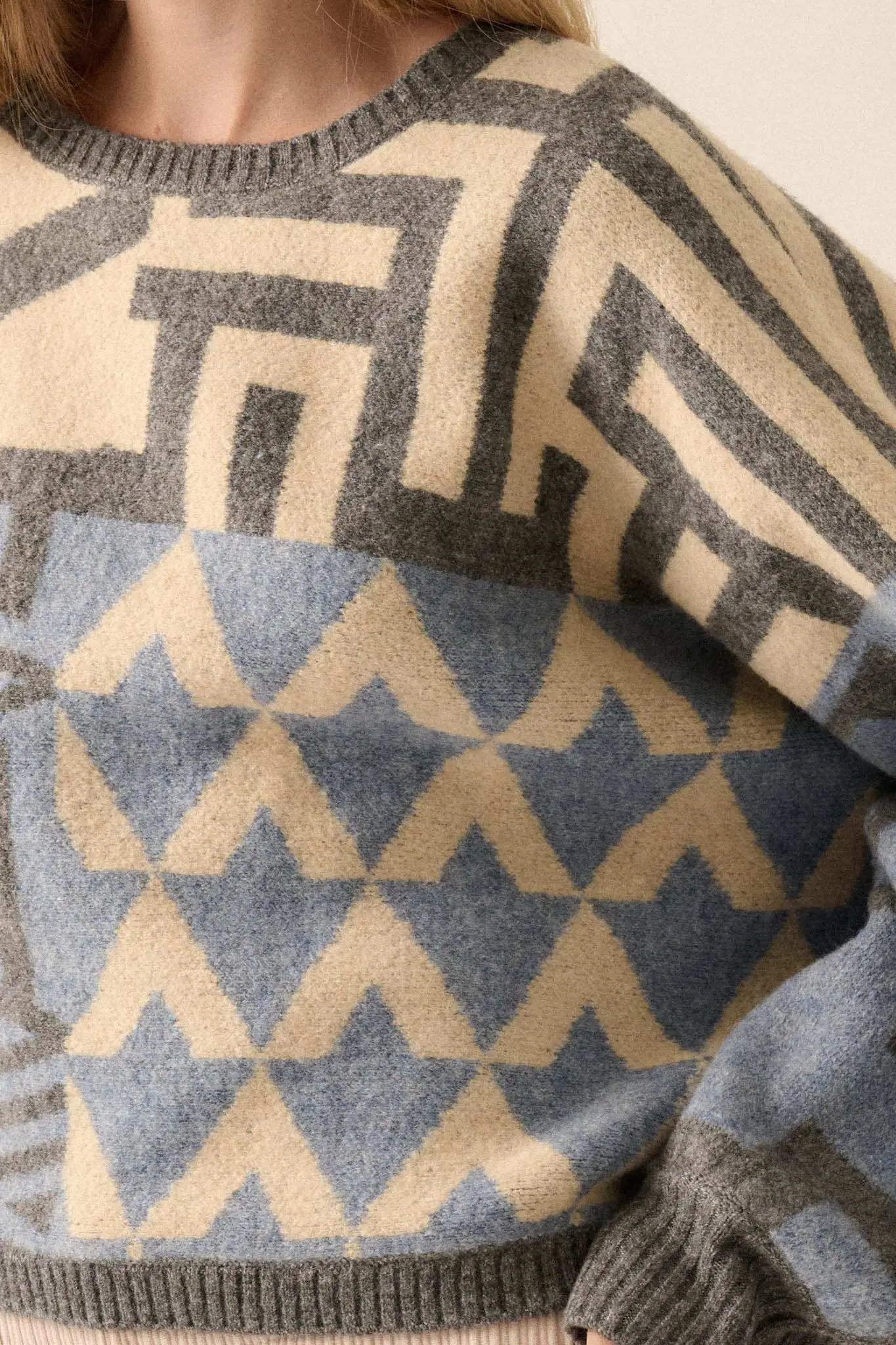 Shaping Up Multicolor Geometric Sweater - Image 3