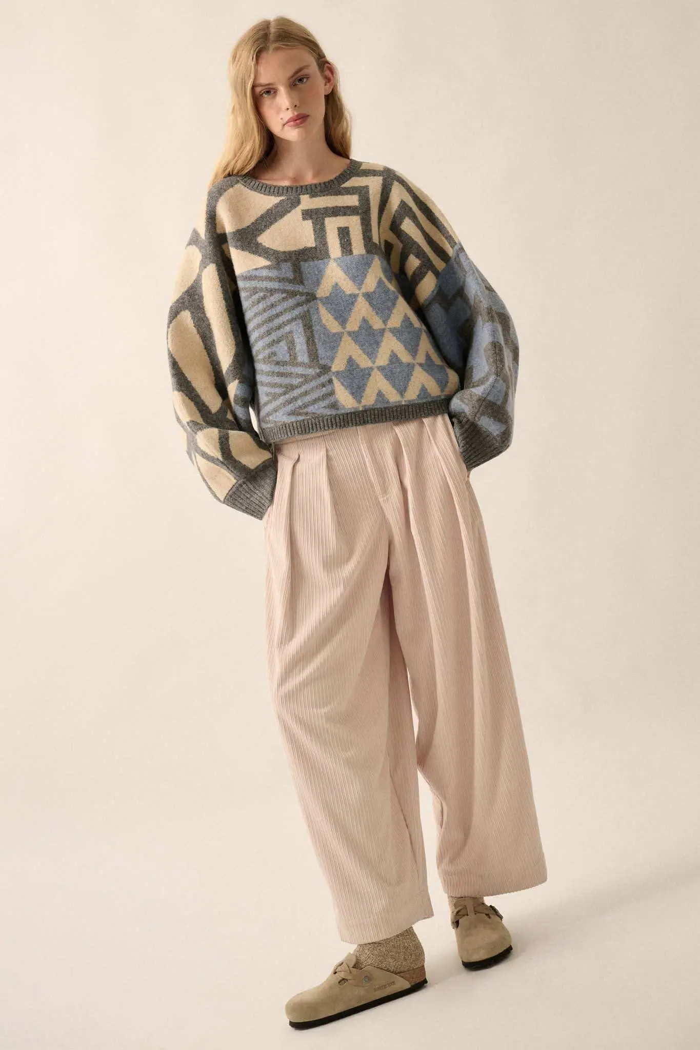 Shaping Up Multicolor Geometric Sweater - Image 4