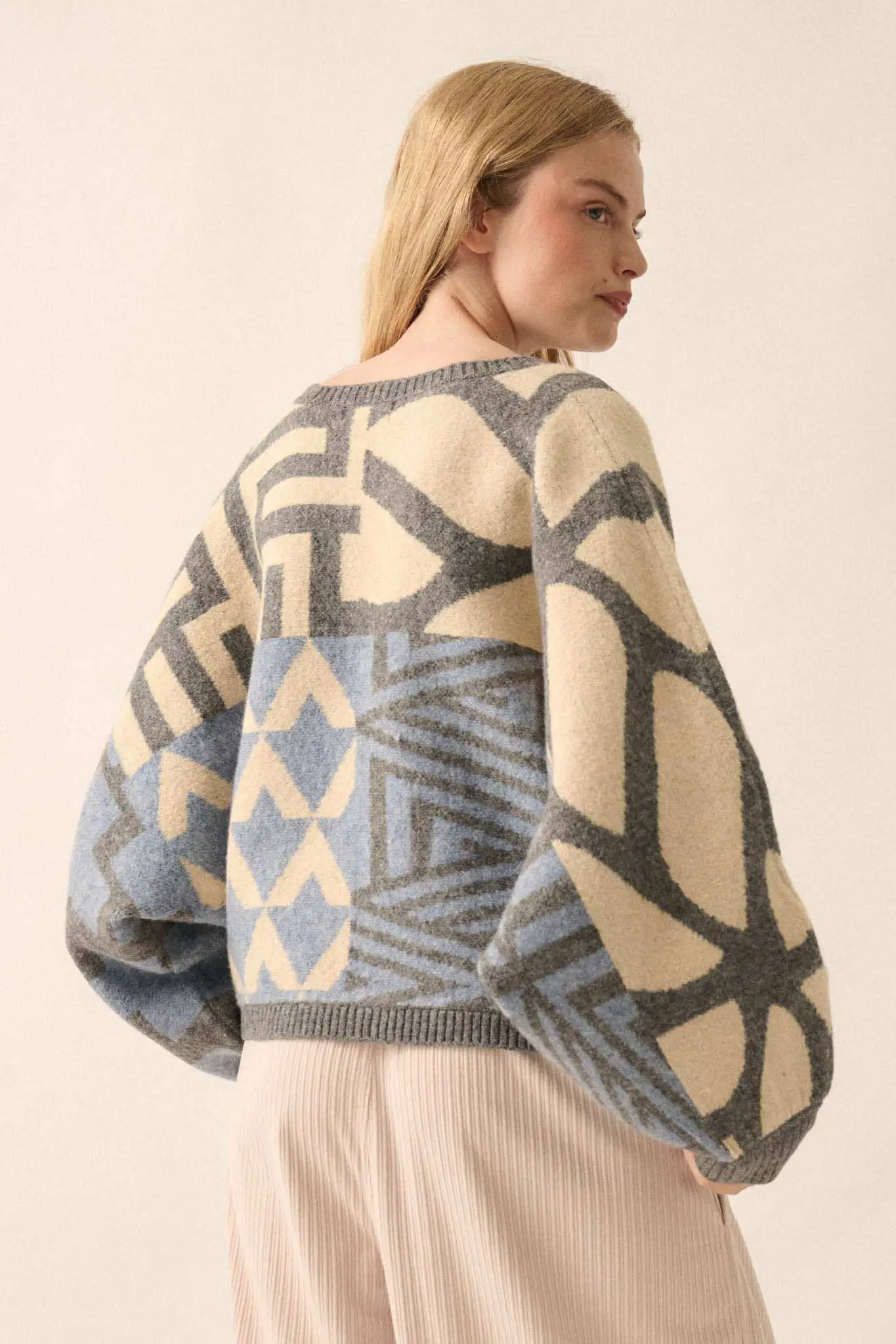 Shaping Up Multicolor Geometric Sweater - Image 6