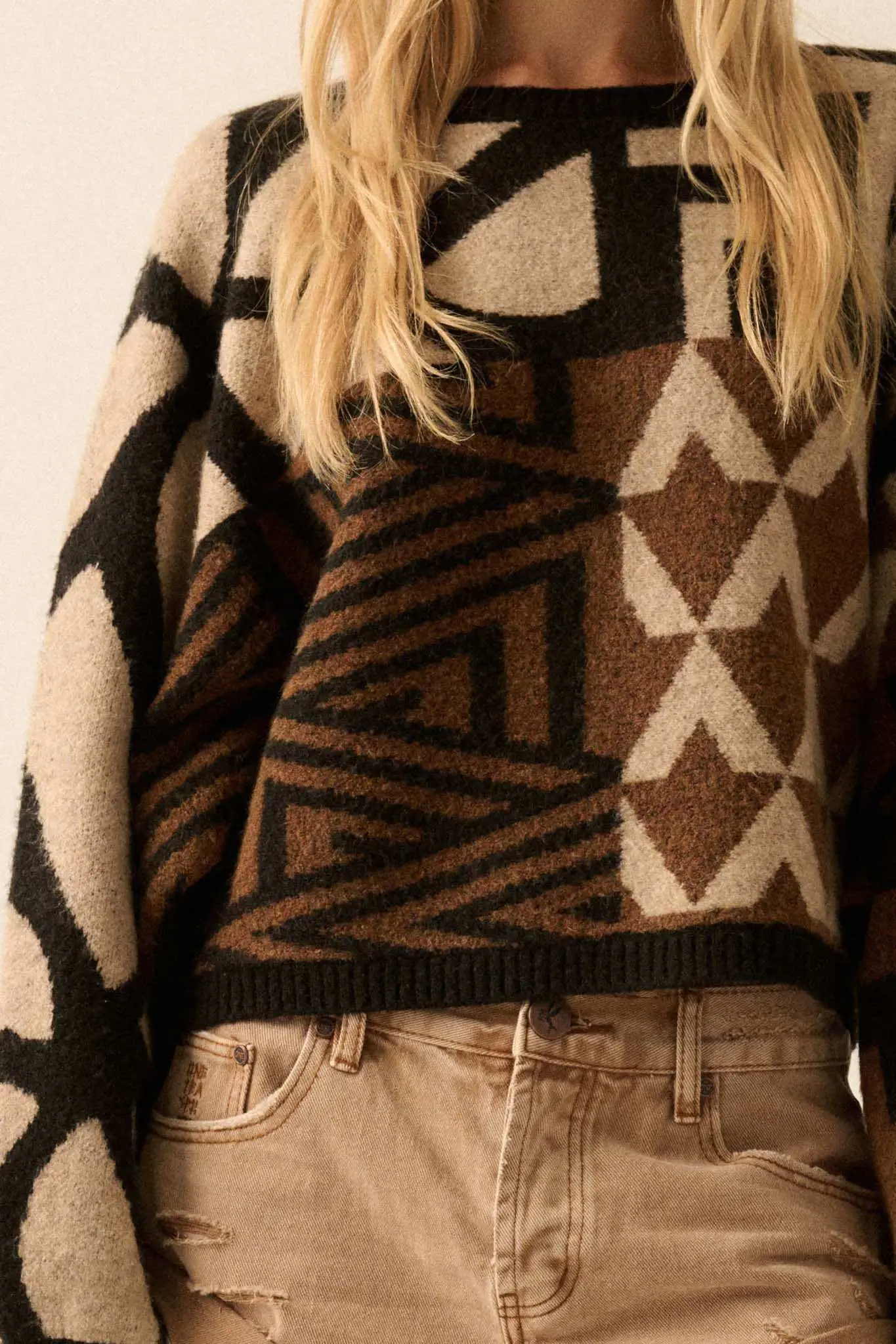 Shaping Up Multicolor Geometric Sweater - Image 9