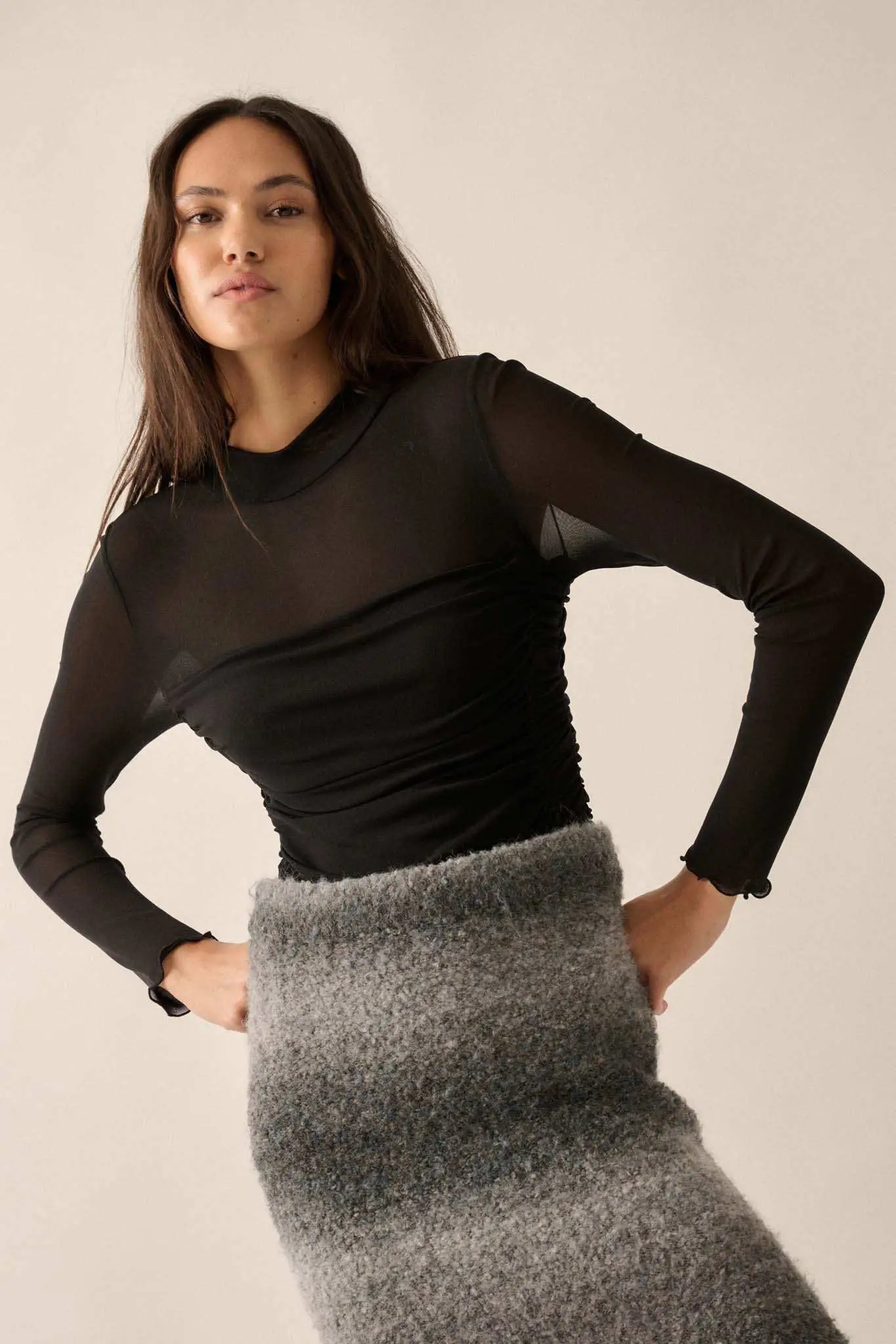 Sheer and There Layered Mesh Mock-Neck Bodysuit - Image 16