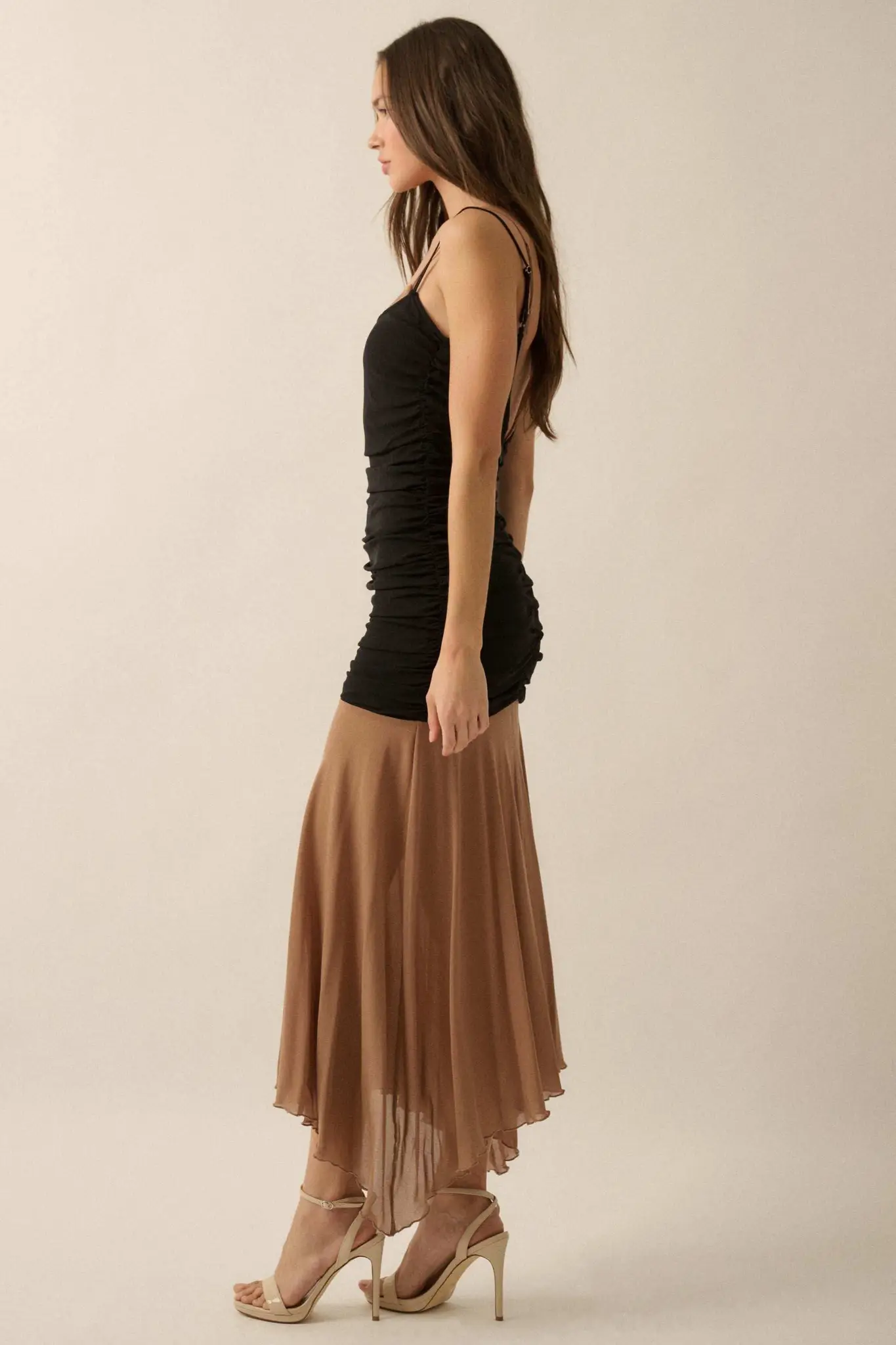 Sheer Beauty Colorblock Mesh Drop-Waist Maxi Dress - Image 9