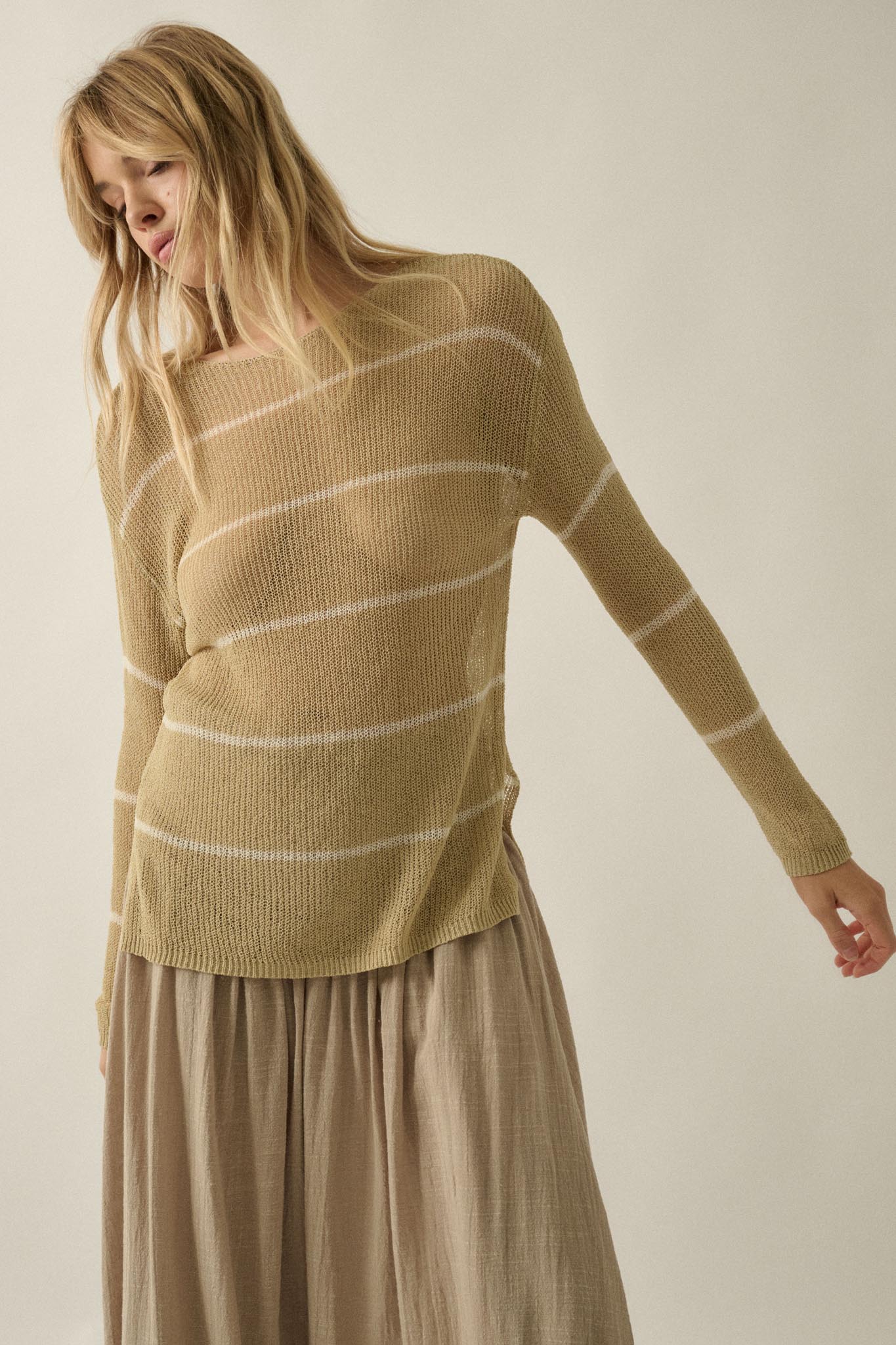 Sheer Me Out Striped Knit Loose-Fit Sweater - Image 19