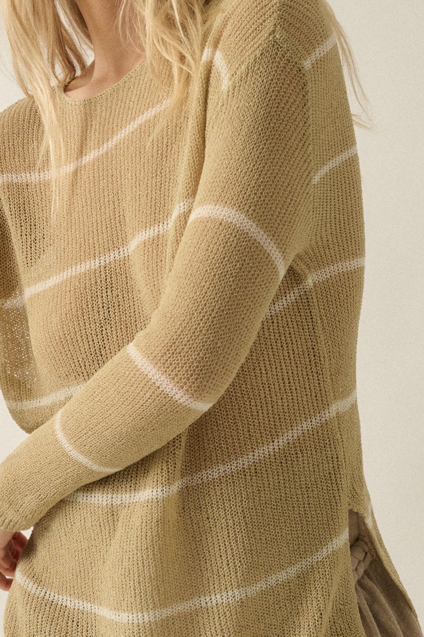 Sheer Me Out Striped Knit Loose-Fit Sweater - Image 20