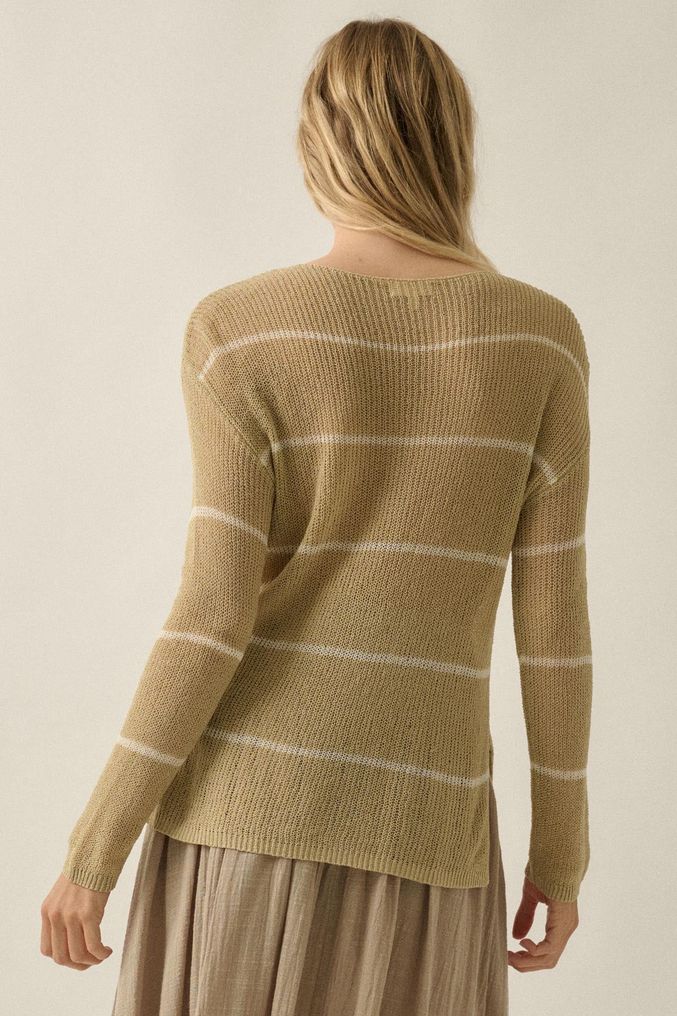 Sheer Me Out Striped Knit Loose-Fit Sweater - Image 24