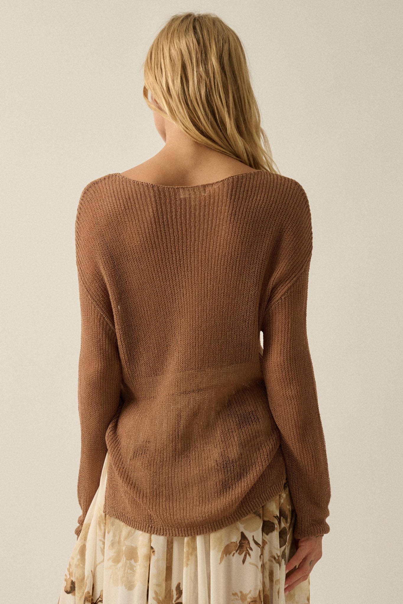 Sheer We Go Lightweight Knit Loose-Fit Sweater - Image 21