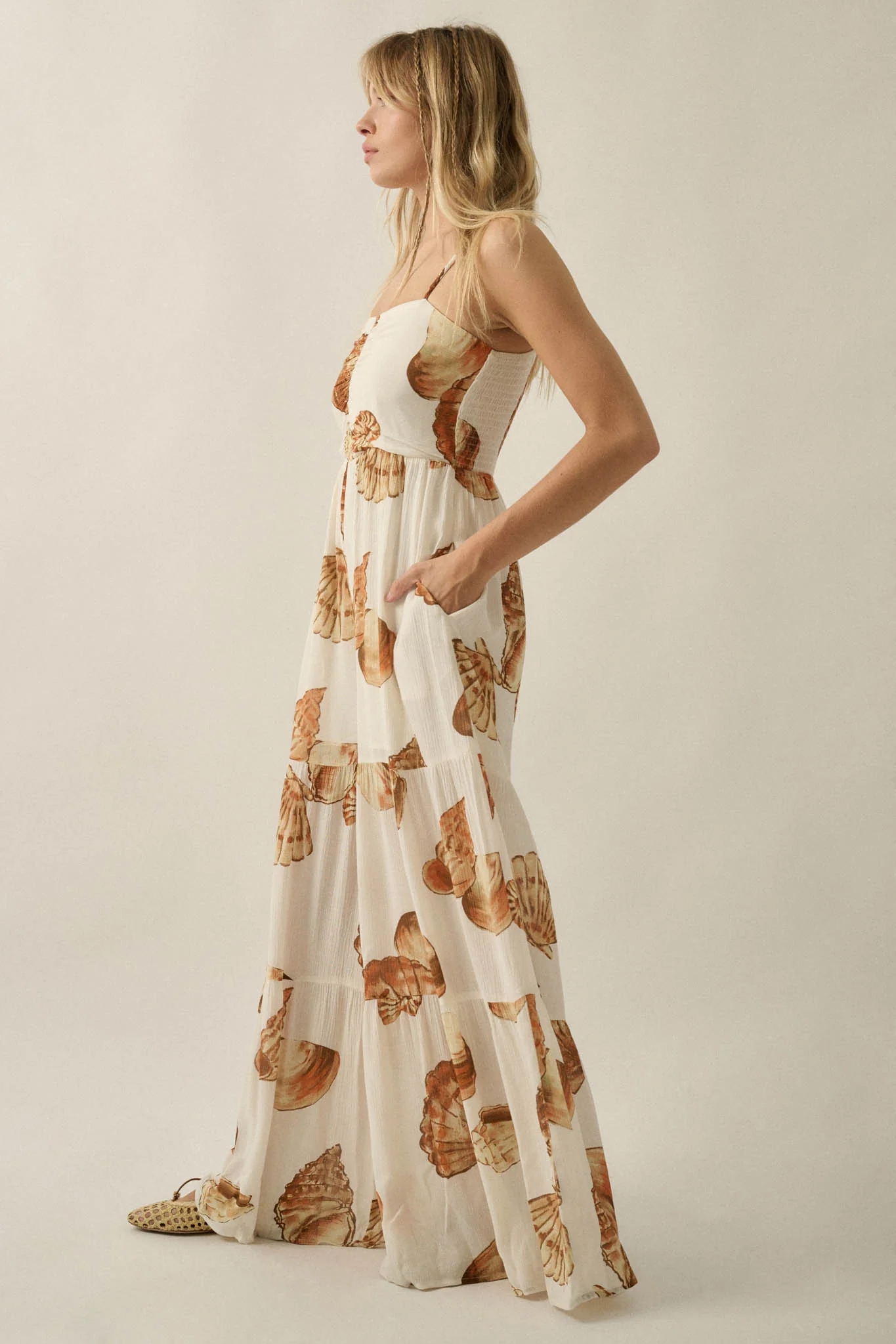 Shell Game Shell-Print Wide-Leg Ruffle Jumpsuit - Image 5