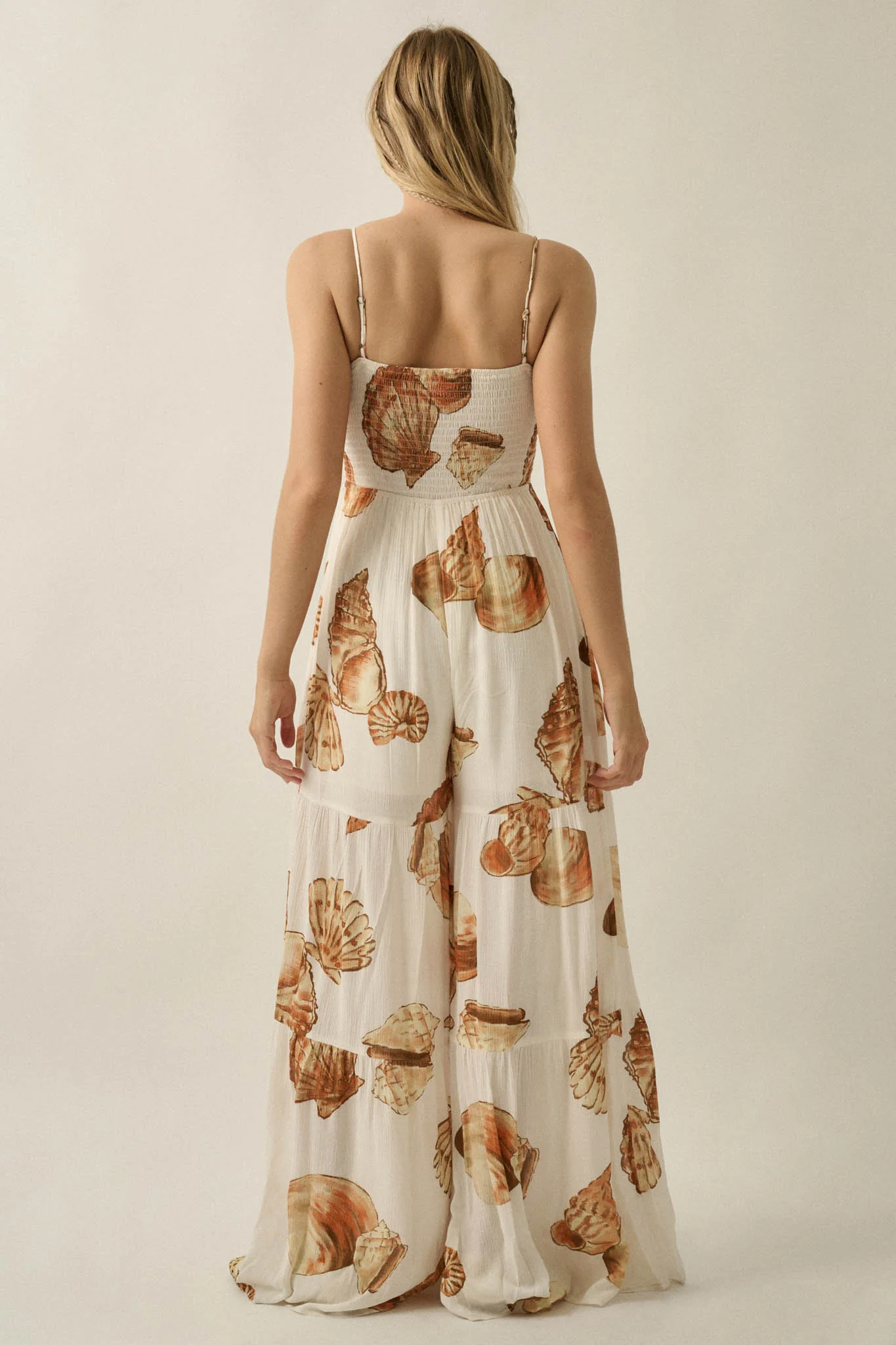 Shell Game Shell-Print Wide-Leg Ruffle Jumpsuit - Image 6