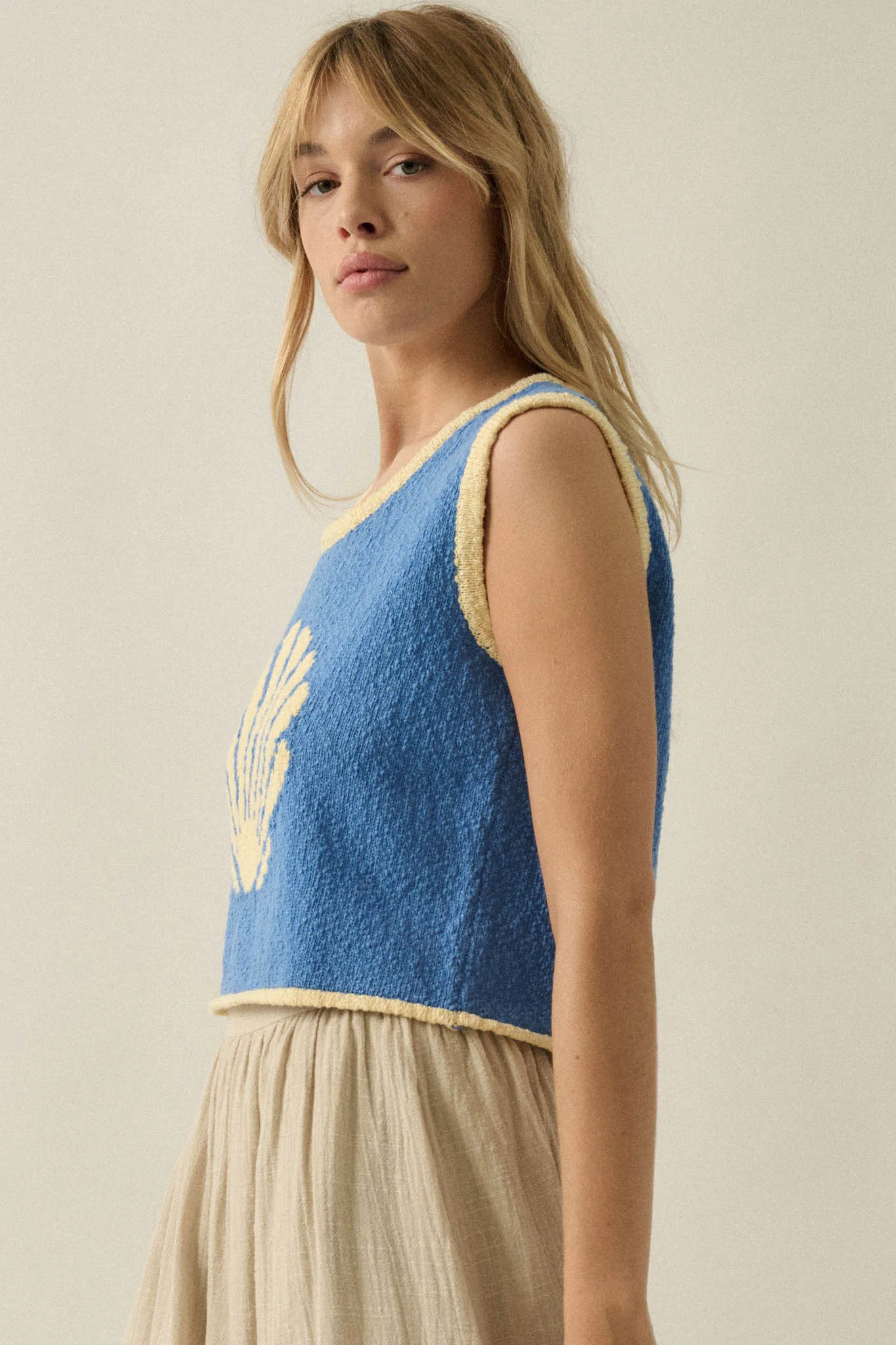Shell Yeah Textured Jacquard-Knit Sweater Tank Top - Image 14