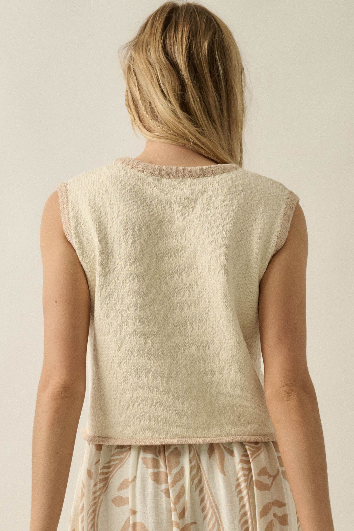 Shell Yeah Textured Jacquard-Knit Sweater Tank Top - Image 9