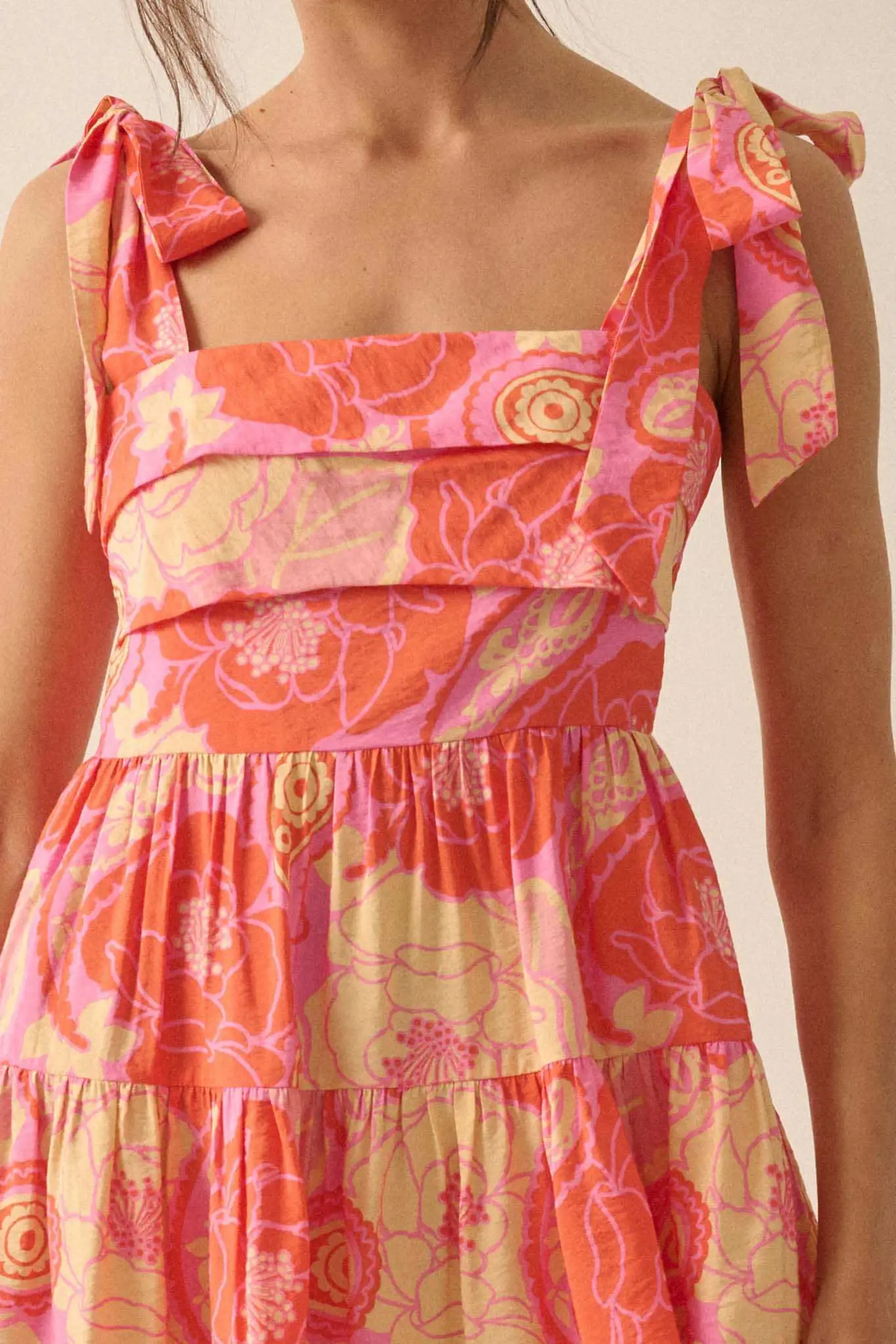 Sherbet Sunday Floral Paisley Tiered Mini Sundress - Image 4