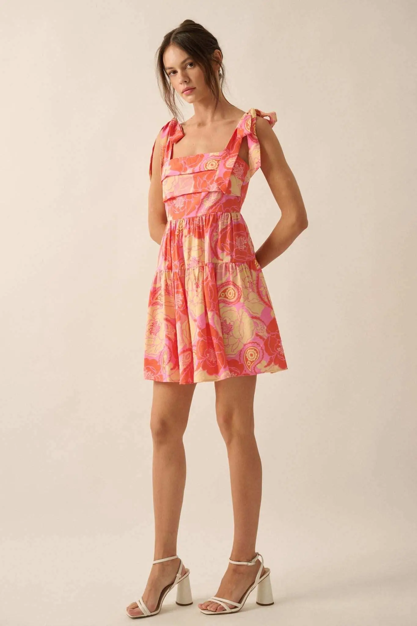 Sherbet Sunday Floral Paisley Tiered Mini Sundress - Image 7