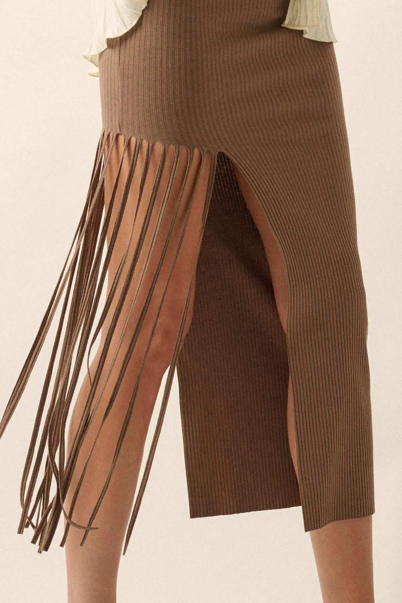 Shimmy on Down Asymmetrical Fringe Midi Skirt - Image 7