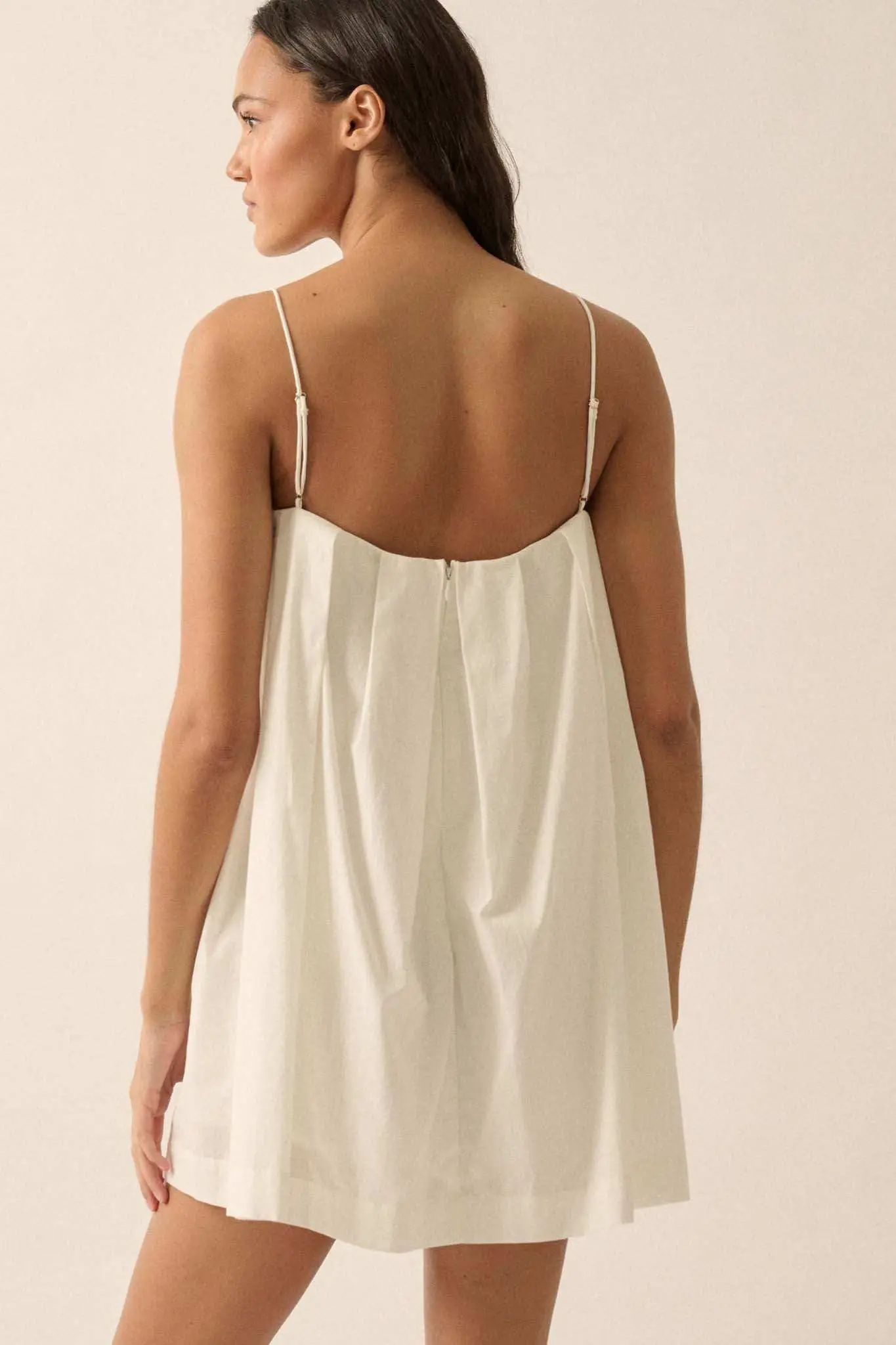 Shirt Story Pleated Button-Front Cami Mini Dress - Image 2