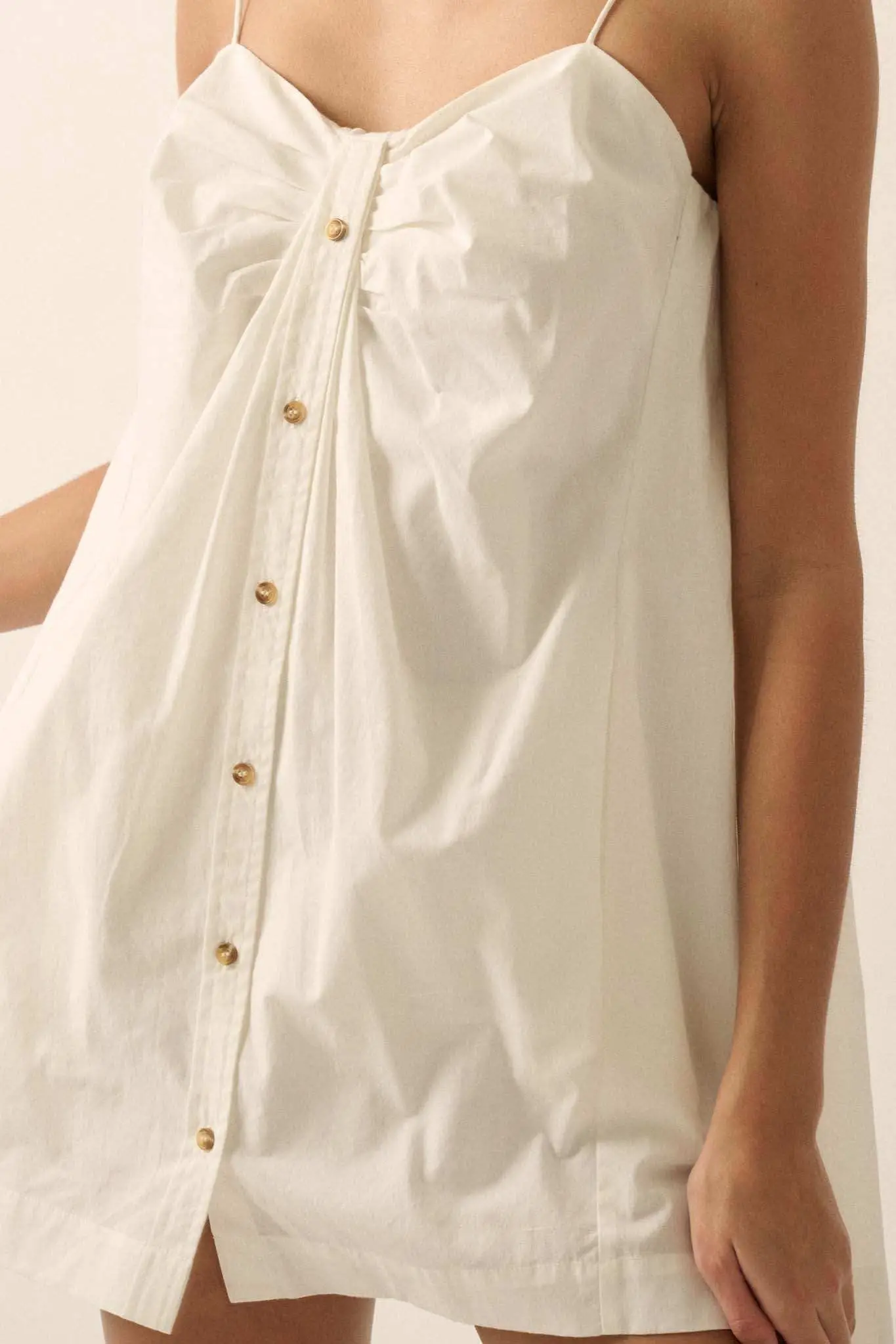 Shirt Story Pleated Button-Front Cami Mini Dress - Image 4