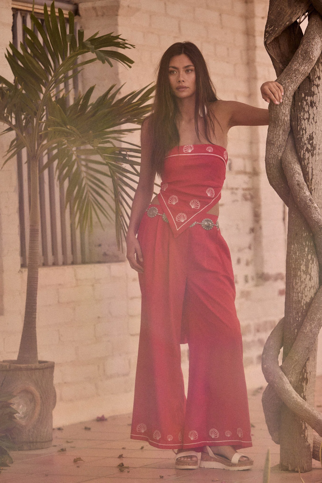 Shore Thing Sell-Embroidered Strapless Bandana Top - Image 2