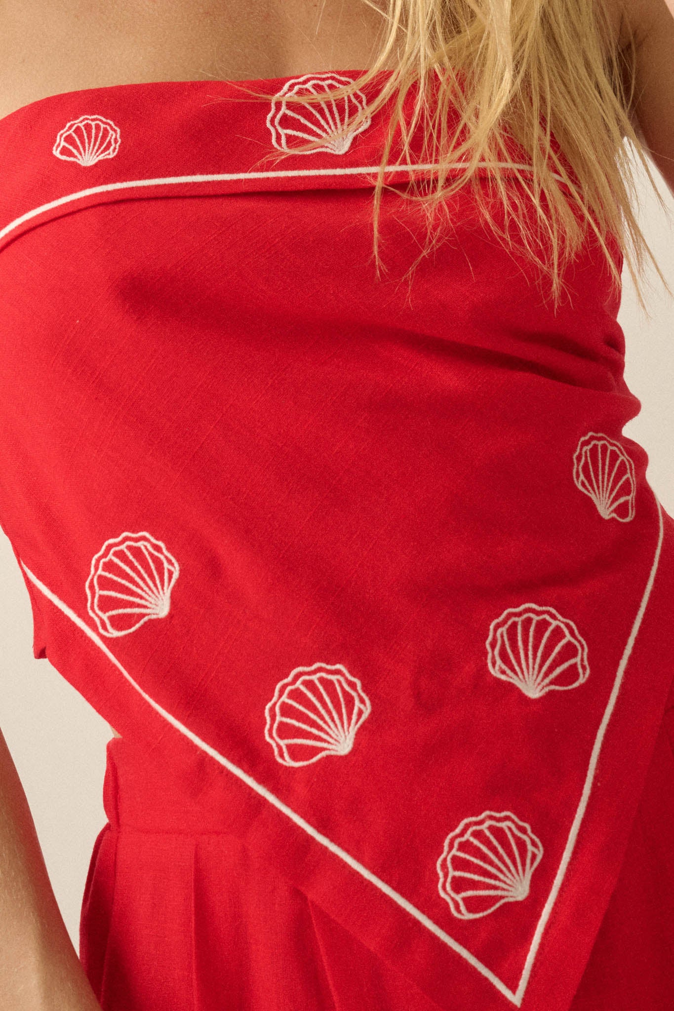 Shore Thing Sell-Embroidered Strapless Bandana Top - Image 5