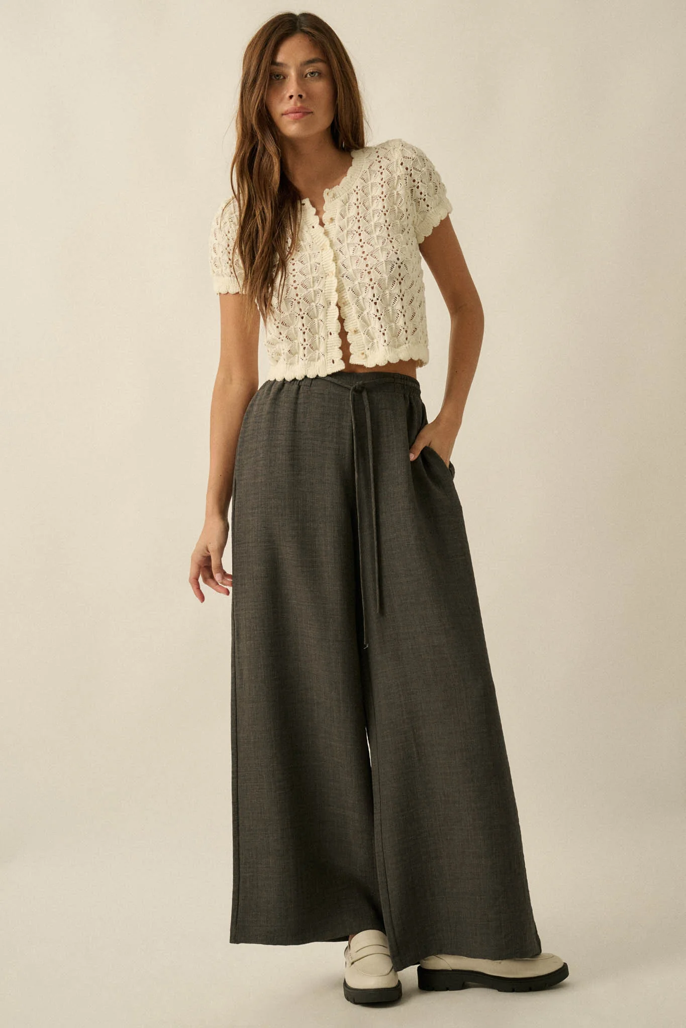Sidewalk Talk Wide-Leg Drawstring Pocket Pants - Image 10
