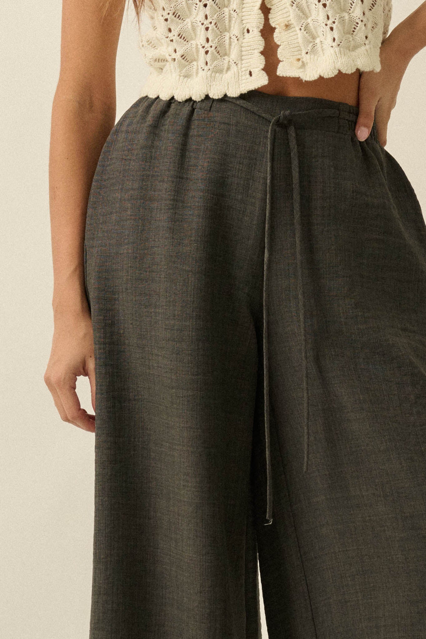 Sidewalk Talk Wide-Leg Drawstring Pocket Pants - Image 11